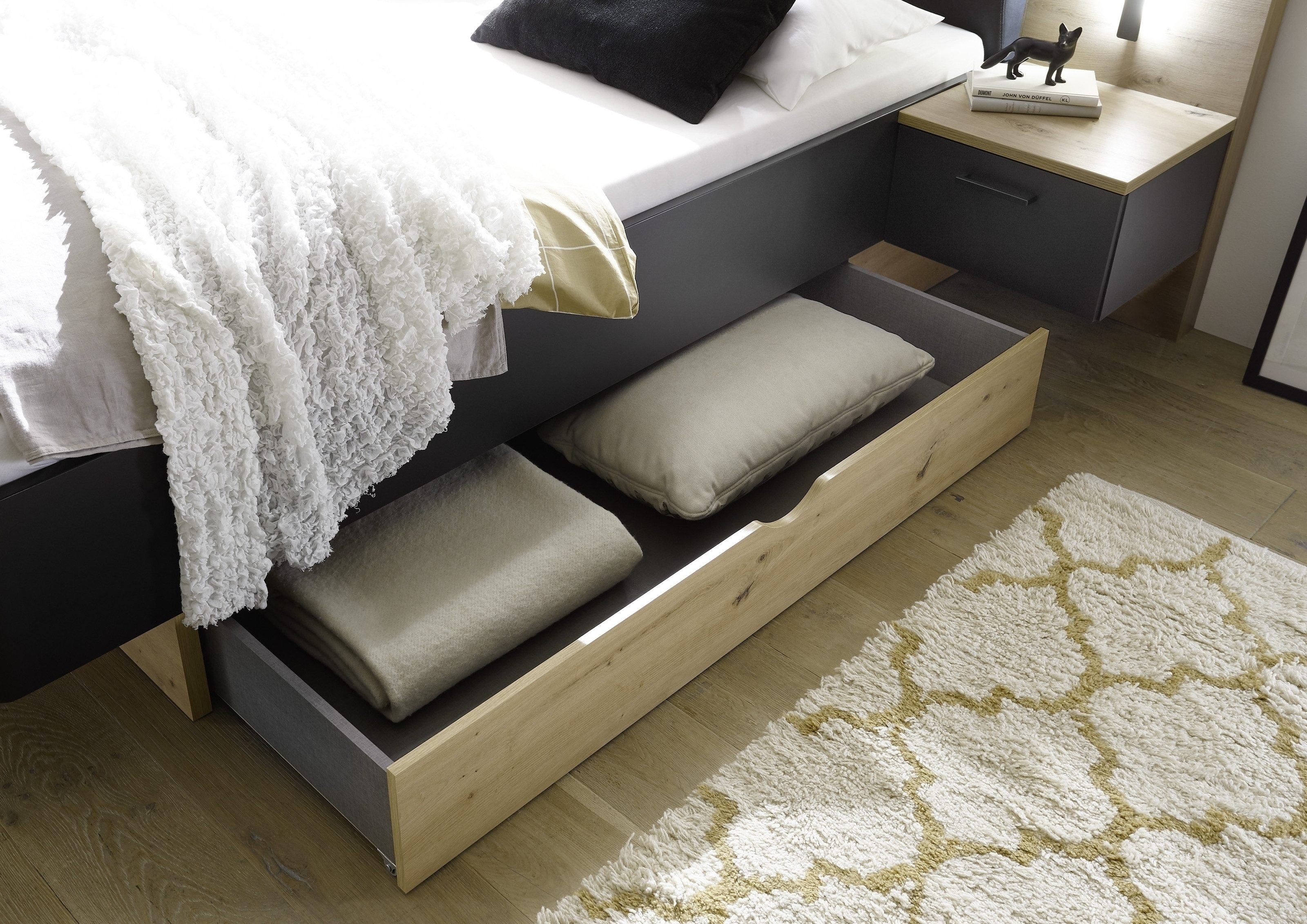 PREISBRECHER Bettschubkasten STARLIGHT, in Artisan Eiche - 137,2x19,1x61,5cm (BxHxT)