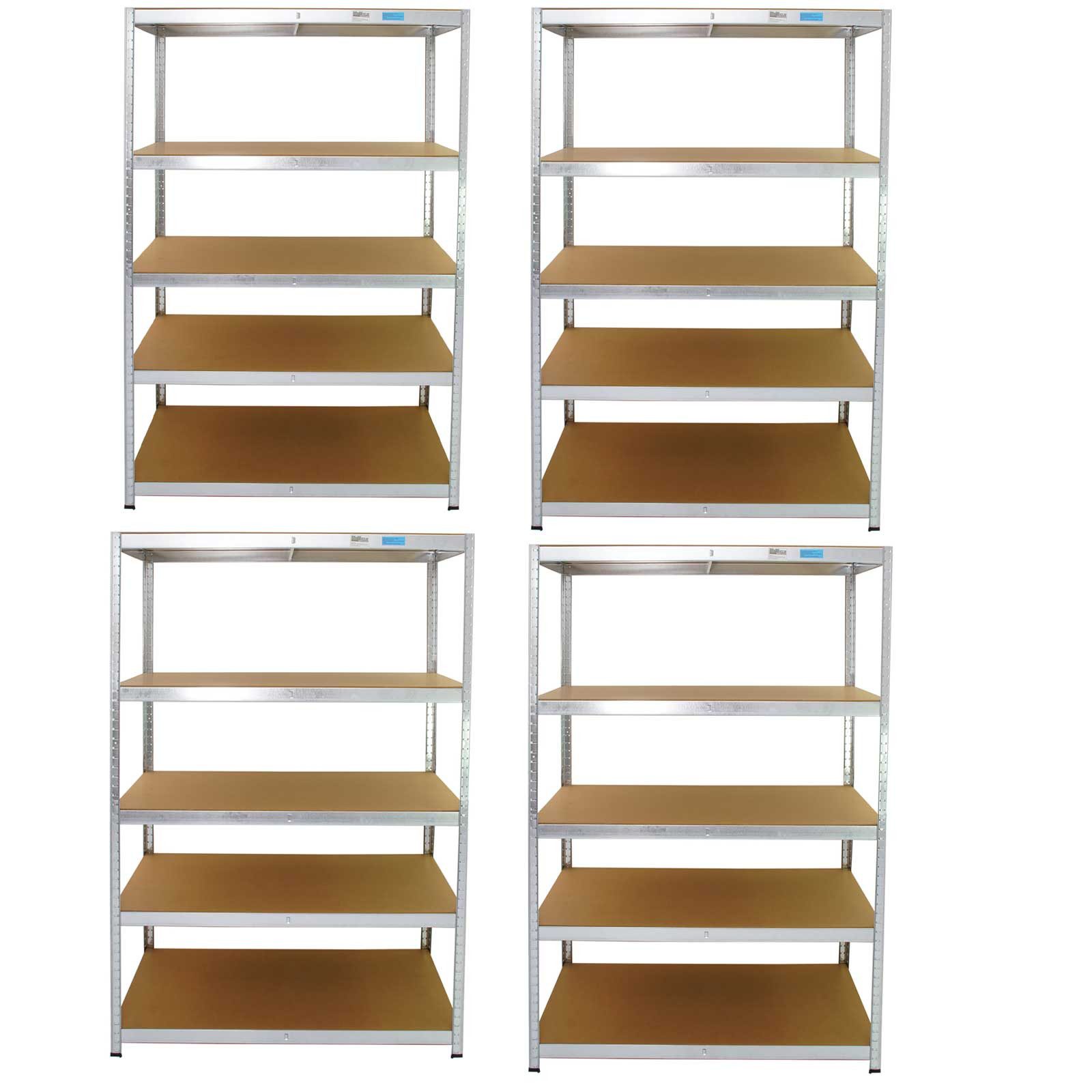 TRUTZHOLM Steckregal 4er Set XXL Schwerlastregal 180x120x60 cm 875 kg Traglast, 4-tlg., Lagerregal Werkstattregal Weitspannregal
