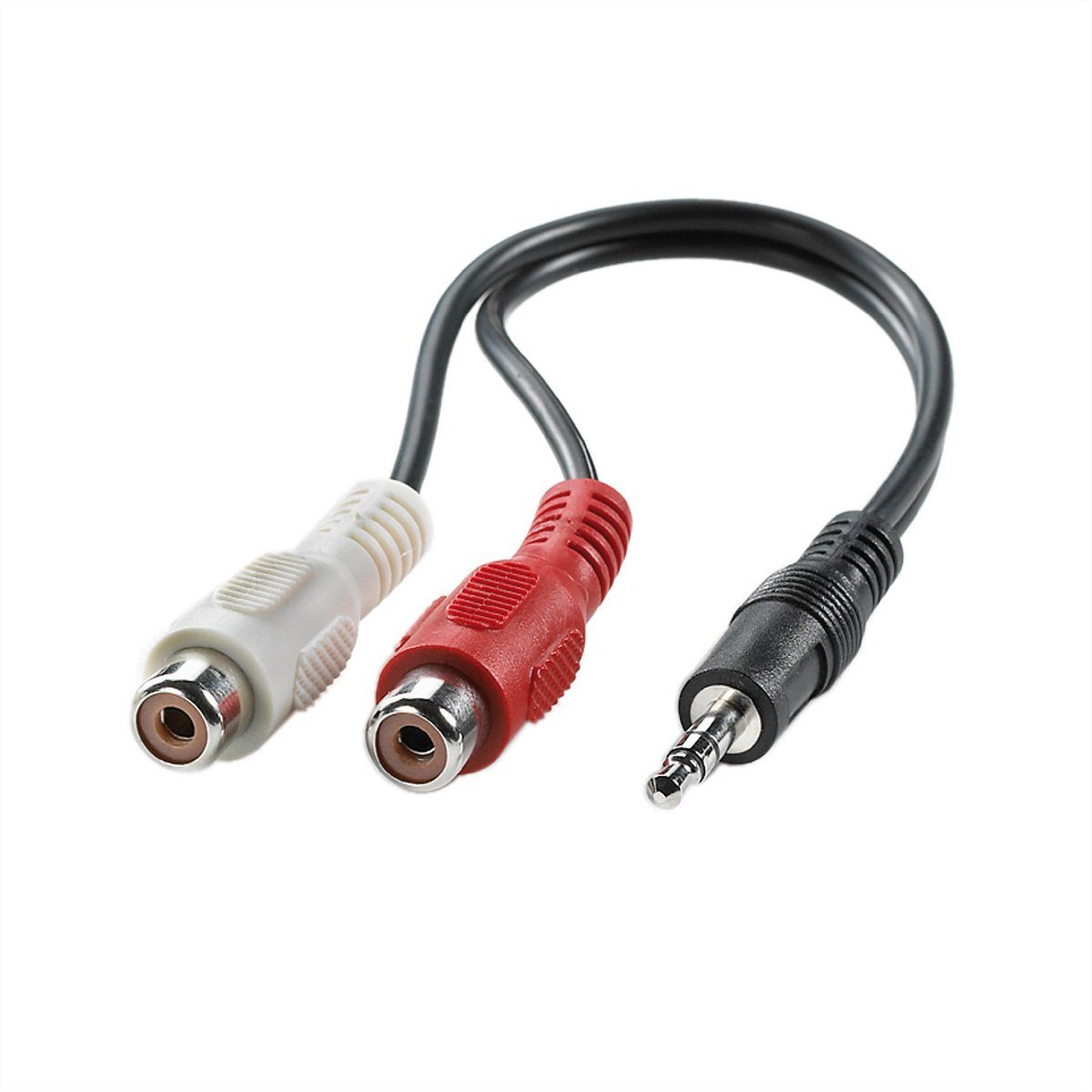VALUE 3,5mm (ST)-zu-Cinch (2x BU) Kabel Audio-Kabel, Klinke 3,5 mm, 3-polig Stereo (Mini-Klinke) Männlich (Stecker), Cinch (RCA) Weiblich (Buchse) (20.0 cm)