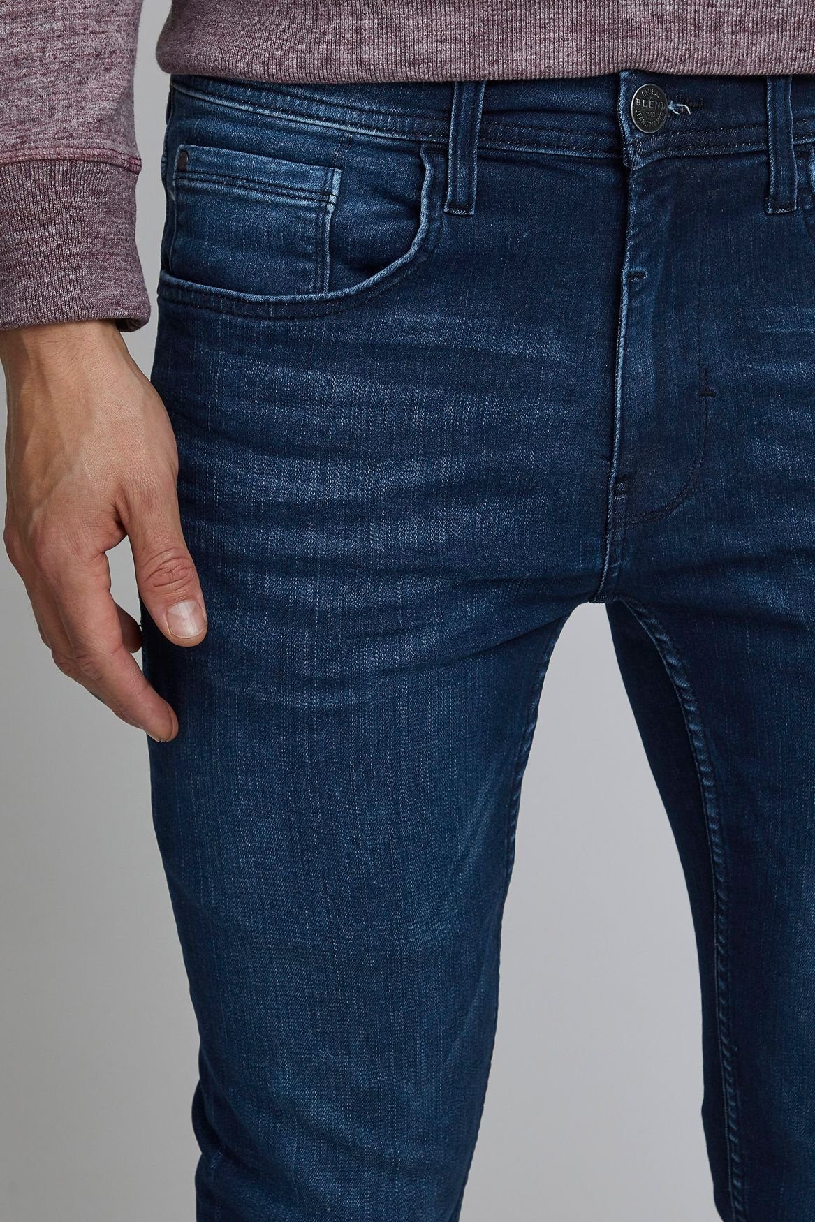 JEANS Dunkelblau Slim-fit-Jeans in Blend (1-tlg) MULTIFLEX 4038 JET - 20707721