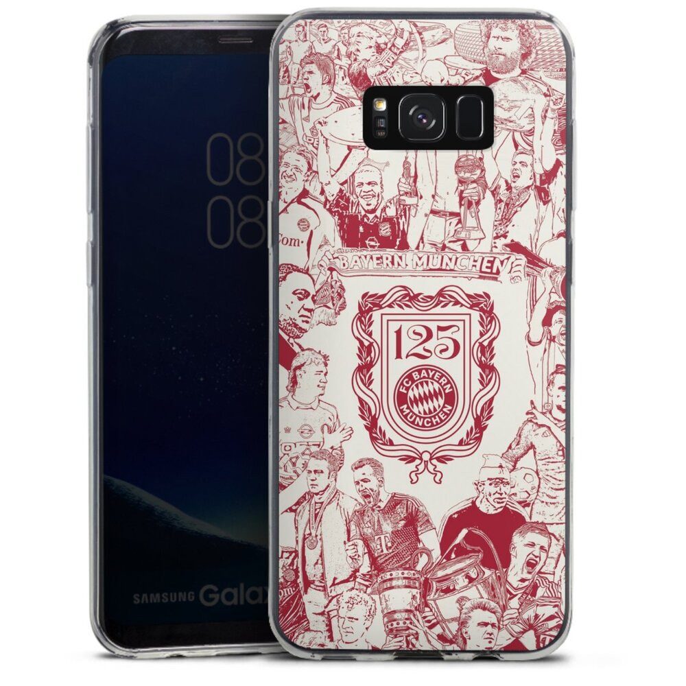 DeinDesign Handyhülle FCB 125 Jahre FC Bayern München Offizielles Lizenzprodukt, Samsung Galaxy S8 Plus Slim Case Silikon Hülle Ultra Dünn Schutzhülle