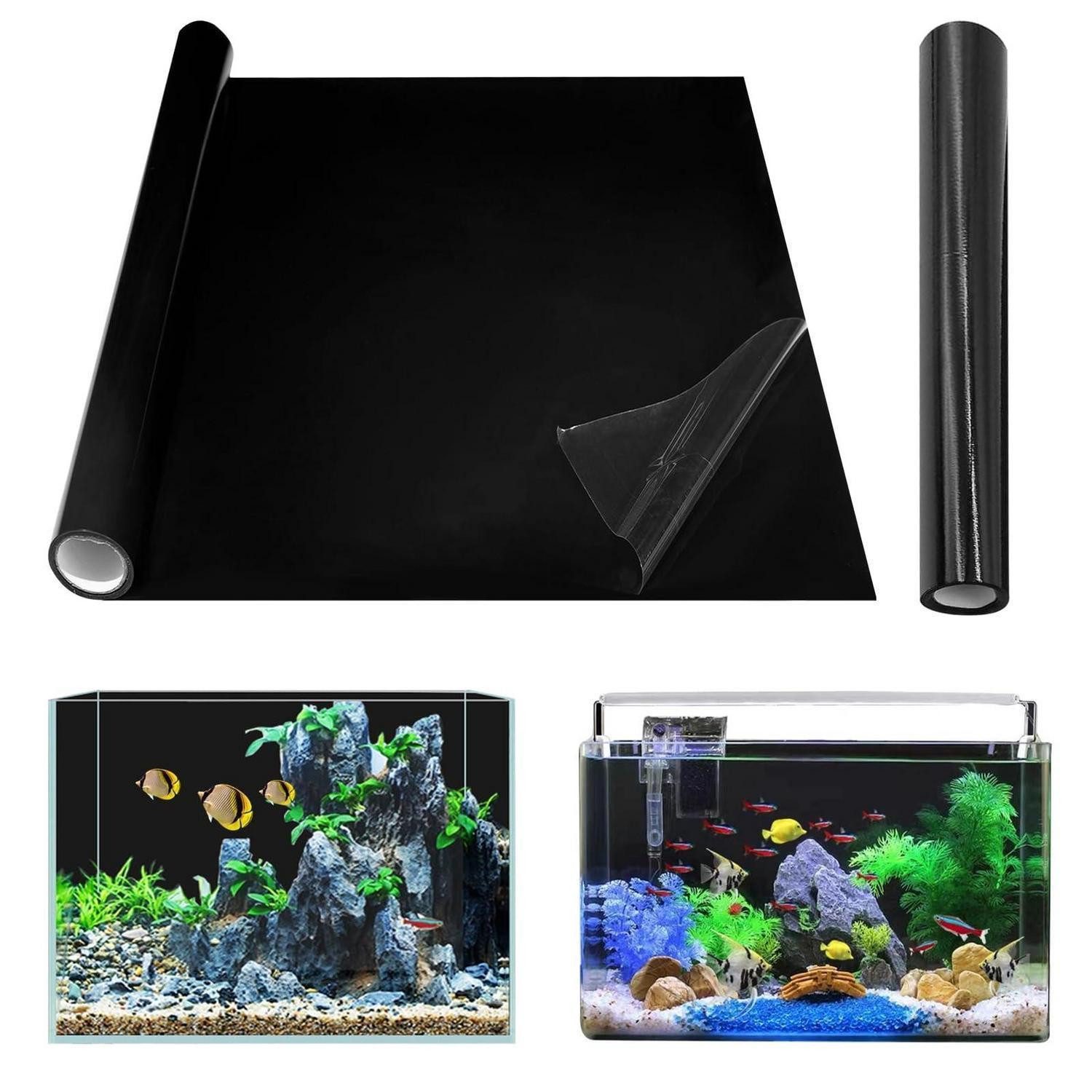 LuxusKollektion Aquarium Aquarium Hintergrundfolie 200x40cm Schwarz