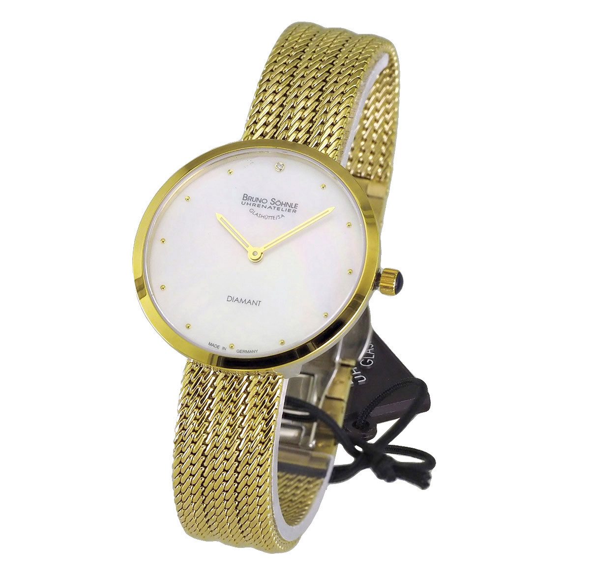 BRUNO SÖHNLE Quarzuhr 17-23171-950 Damen Uhr Nofrit Brillant Saphirglas, Zifferblatt: mit 1 Brillanten besetzt