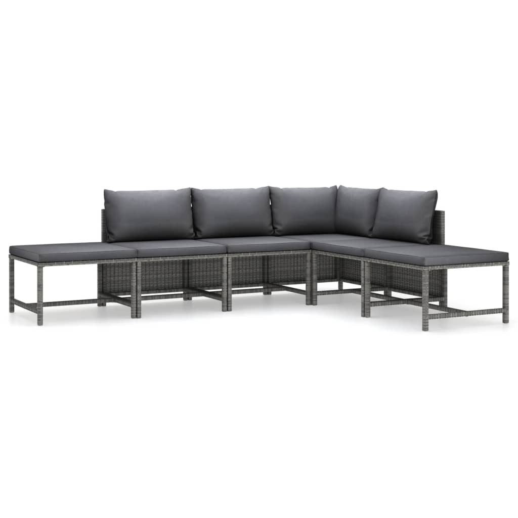 vidaXL Gartenlounge-Set 6-tlg. Garten-Lounge-Set mit Kissen günstig online kaufen