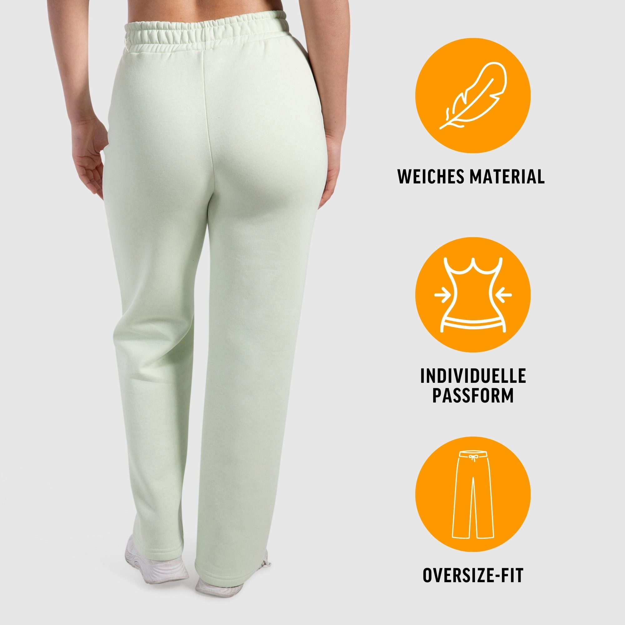 Smilodox Jogginghose Milea, Weit geschnittene Lounge-Hose, elastischer Bund & Ziernähte Bequeme Damenhose, Sweatpants, Alltag Sport, sportlichen moderner Look