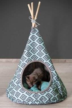 Warenhandel König Katzenzelt Katzenzelt Tipi in Grau, Grün oder Blau