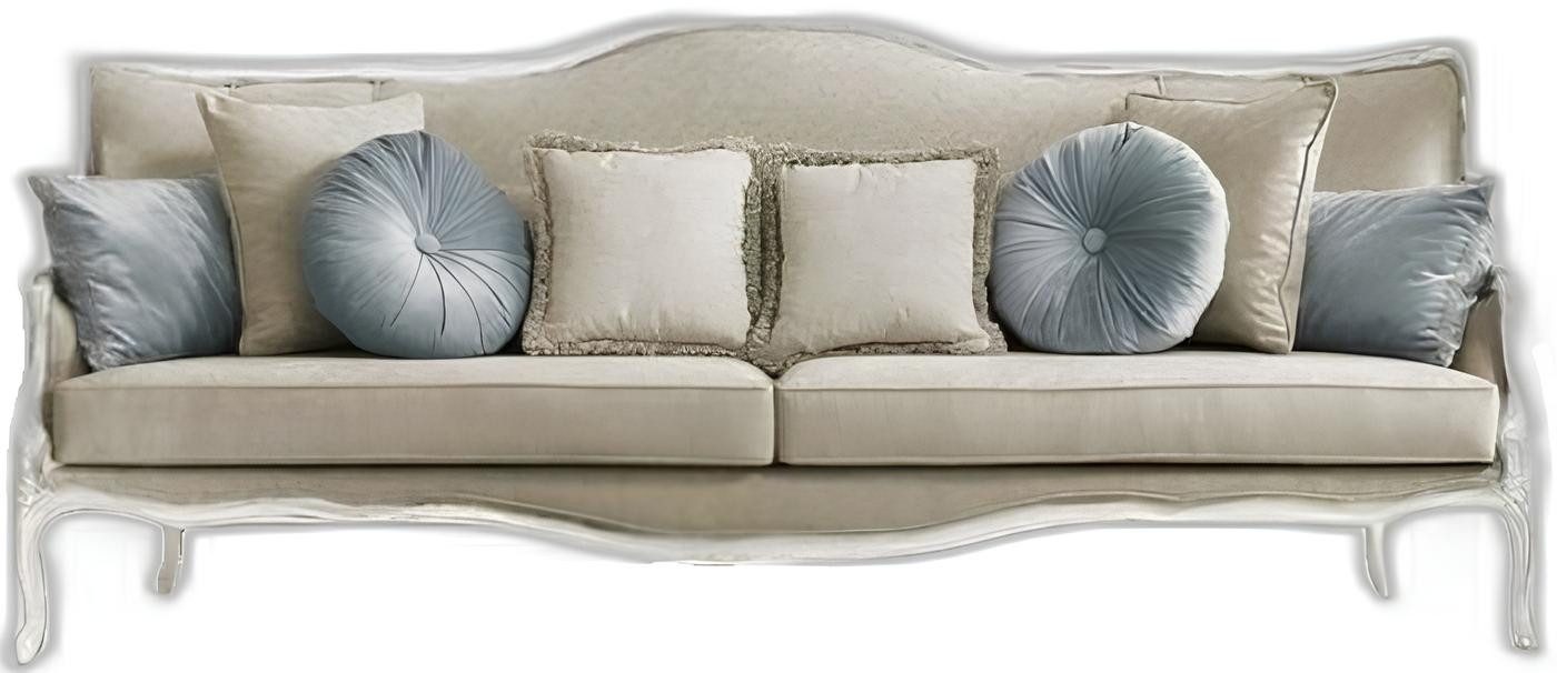 Xlmoebel 3-Sitzer Italienisches Barock Rokoko Sofa aus hochwertigem Textilmaterial, 1 Teile, Hergestellt In Italy