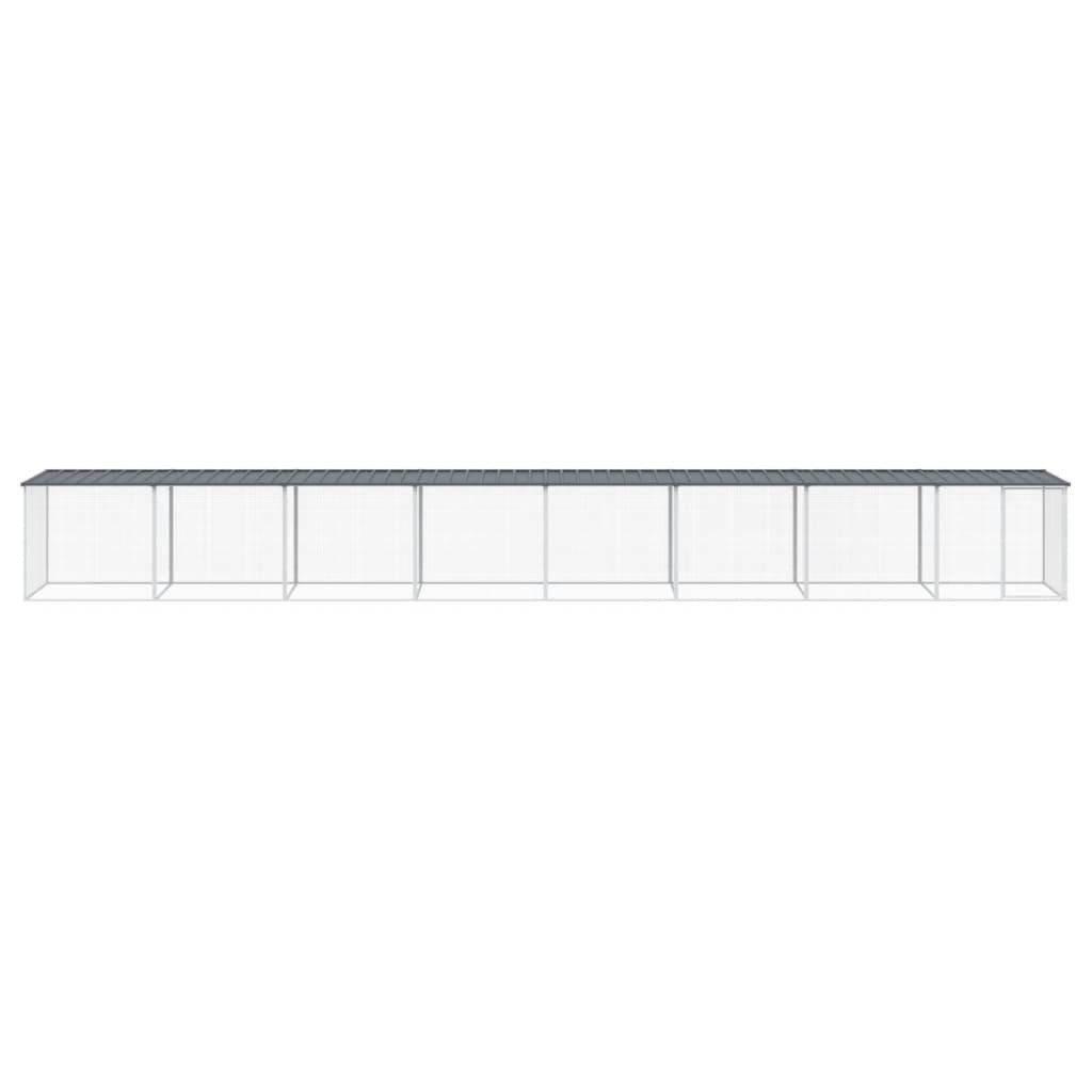 vidaXL Hühnerstall, Hühnerkäfig mit Dach Anthrazit 803x98x90 cm Verzinkter Stahl