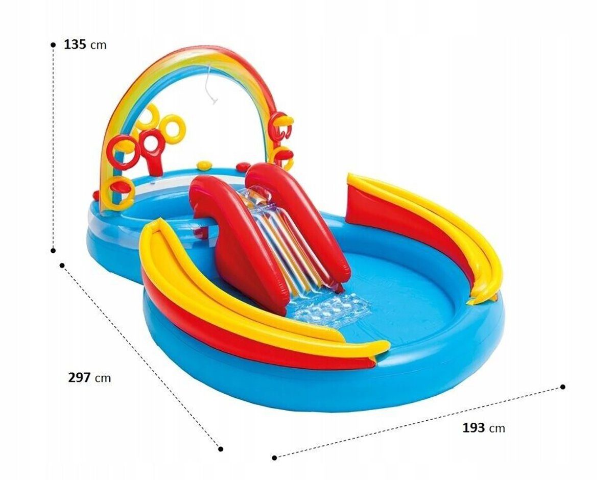 DOTMALL Schwimmweste Ring Quick-Fill Aufblasbarer Intex Center" Play "Rainbow Pool