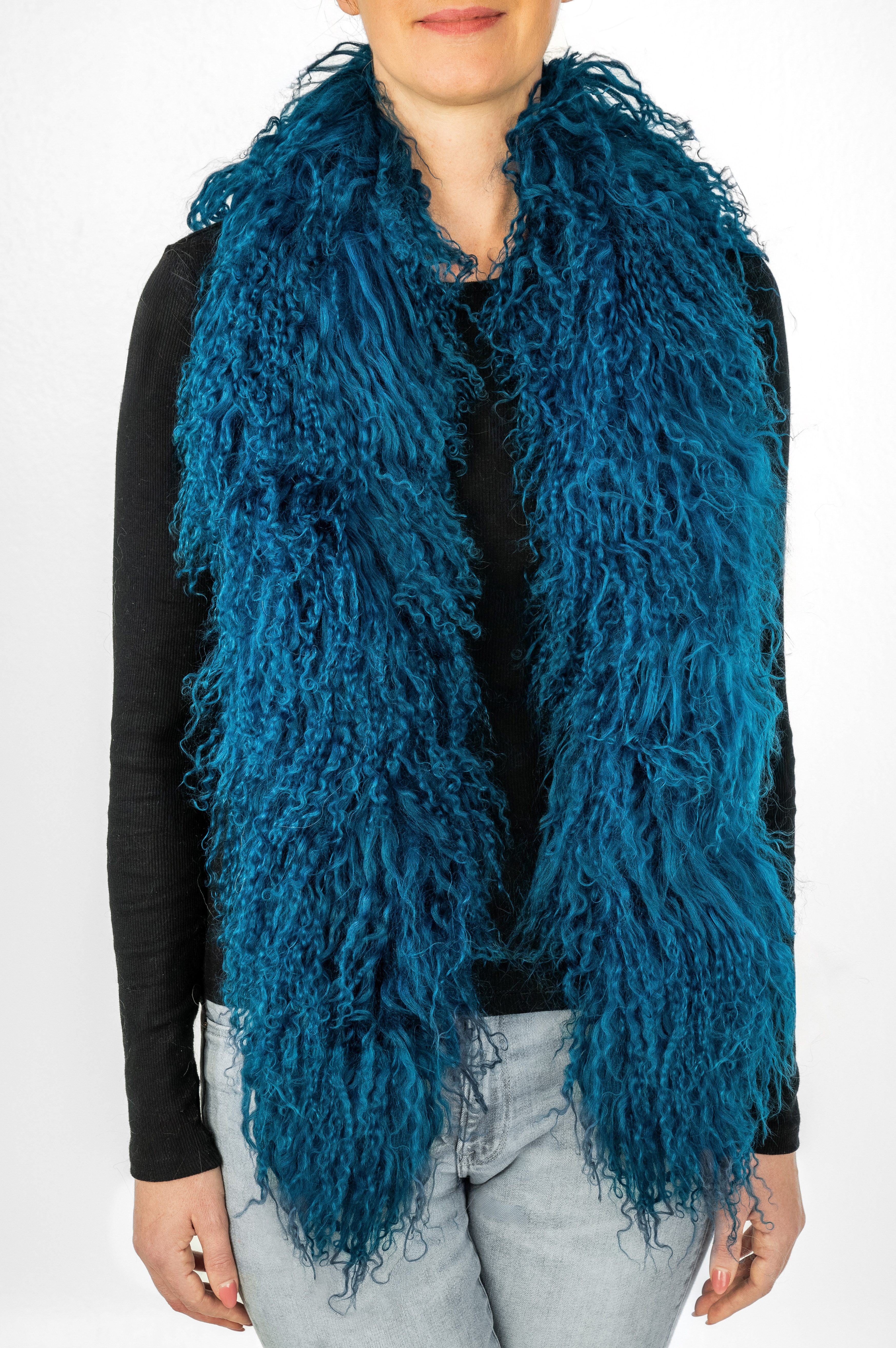 LIRA Deko Wollschal 100 % Lammfell Damen BOA Tibetlamm Schal mongolischer S günstig online kaufen