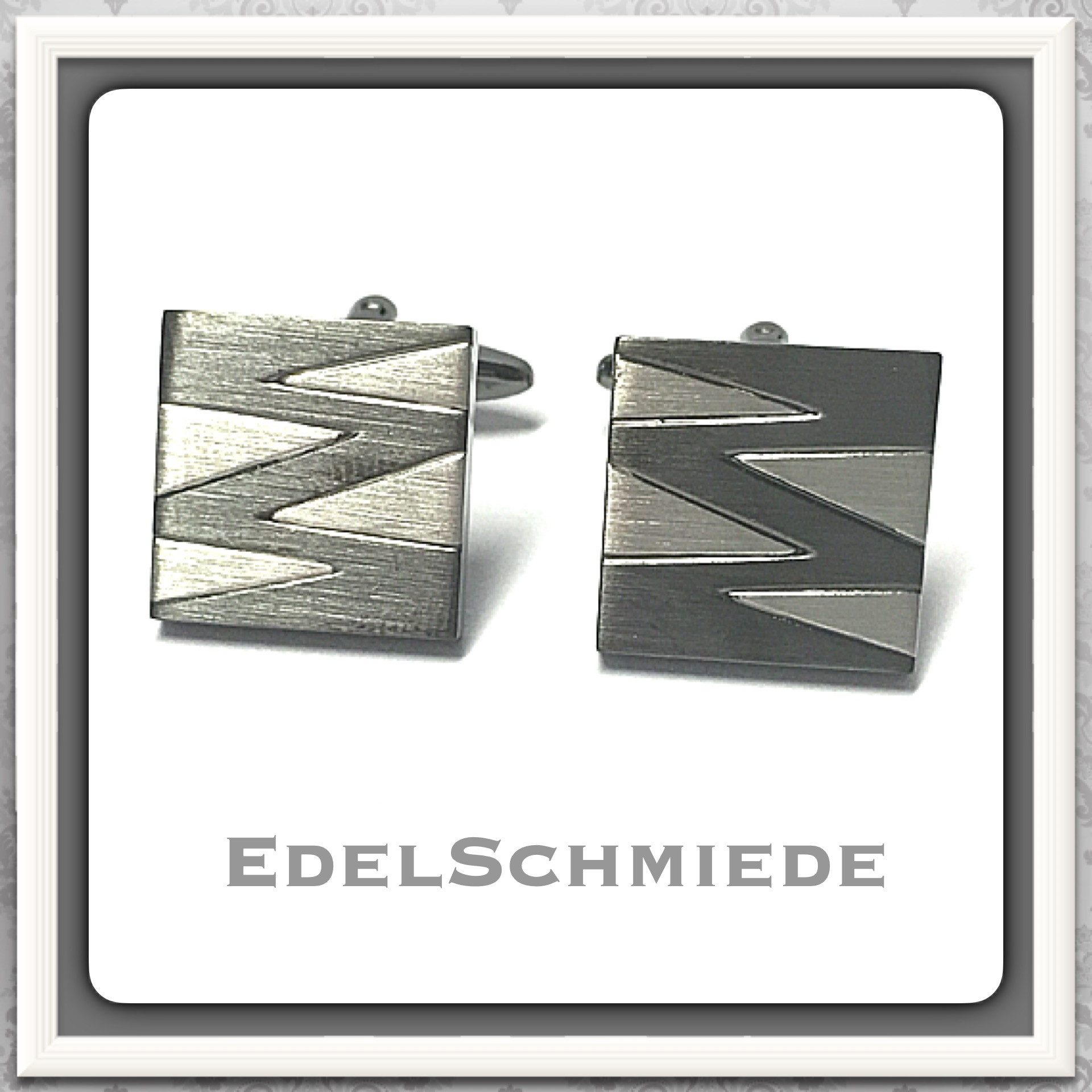 Edelschmiede925 Manschettenknöpfe Set Edelschmiede925 Manschettenknöpfe Metall geschwärzt + silberfar