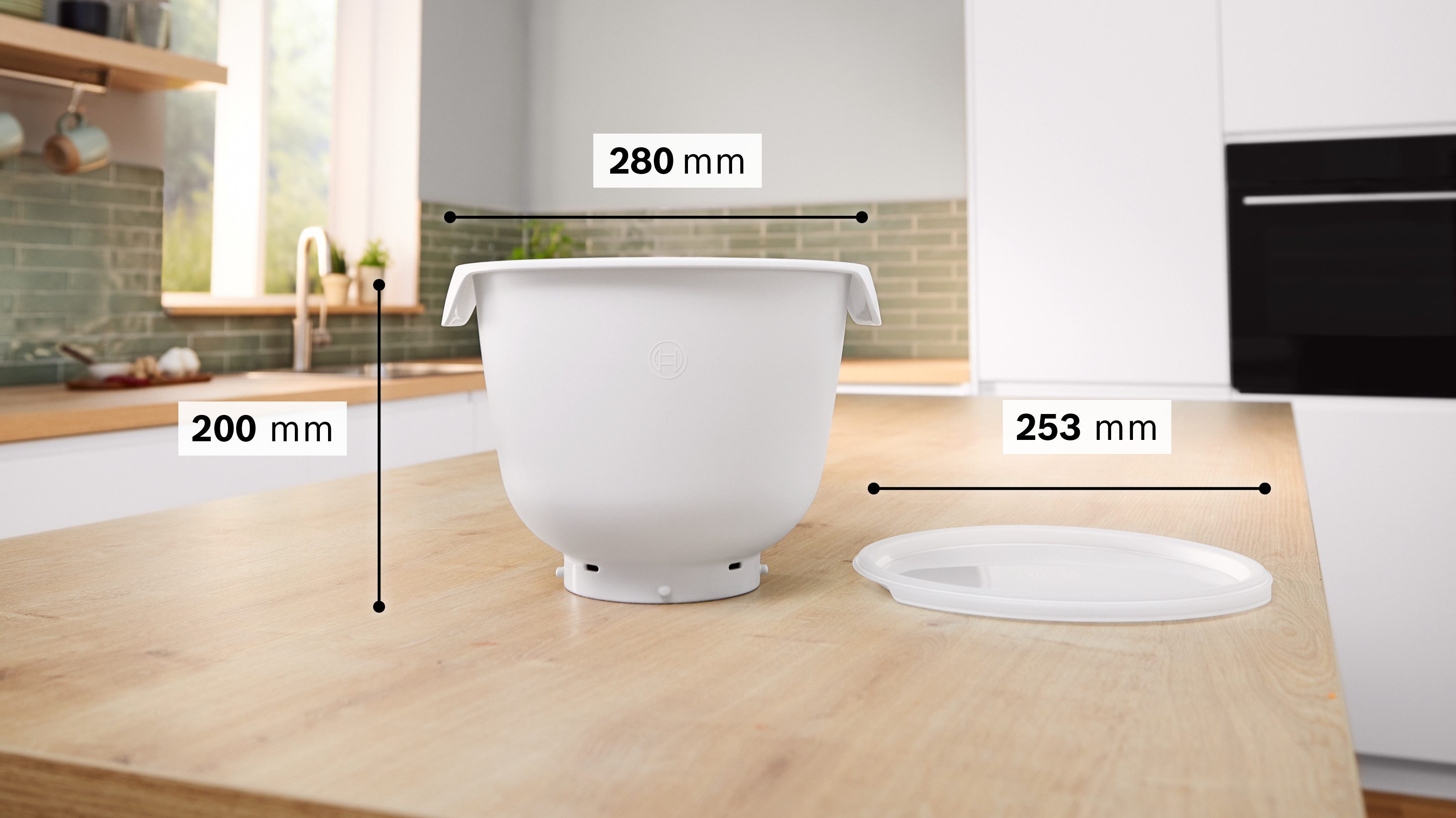 BOSCH Küchenmaschinenschüssel MUZS6KR, Kunststoff, für bis zu 3,5 kg Rührteig, spülmaschinenfest, BPA-frei – Bild 5 von 5