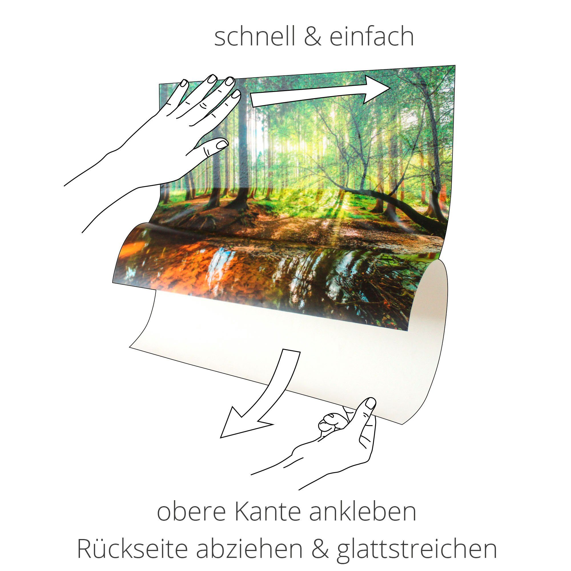 Leinwandbild, als in Fensterblick Größen (1 Fensterblick Wandbild - St), Artland Hirsch oder versch. Poster - 4 Wald, Wandaufkleber
