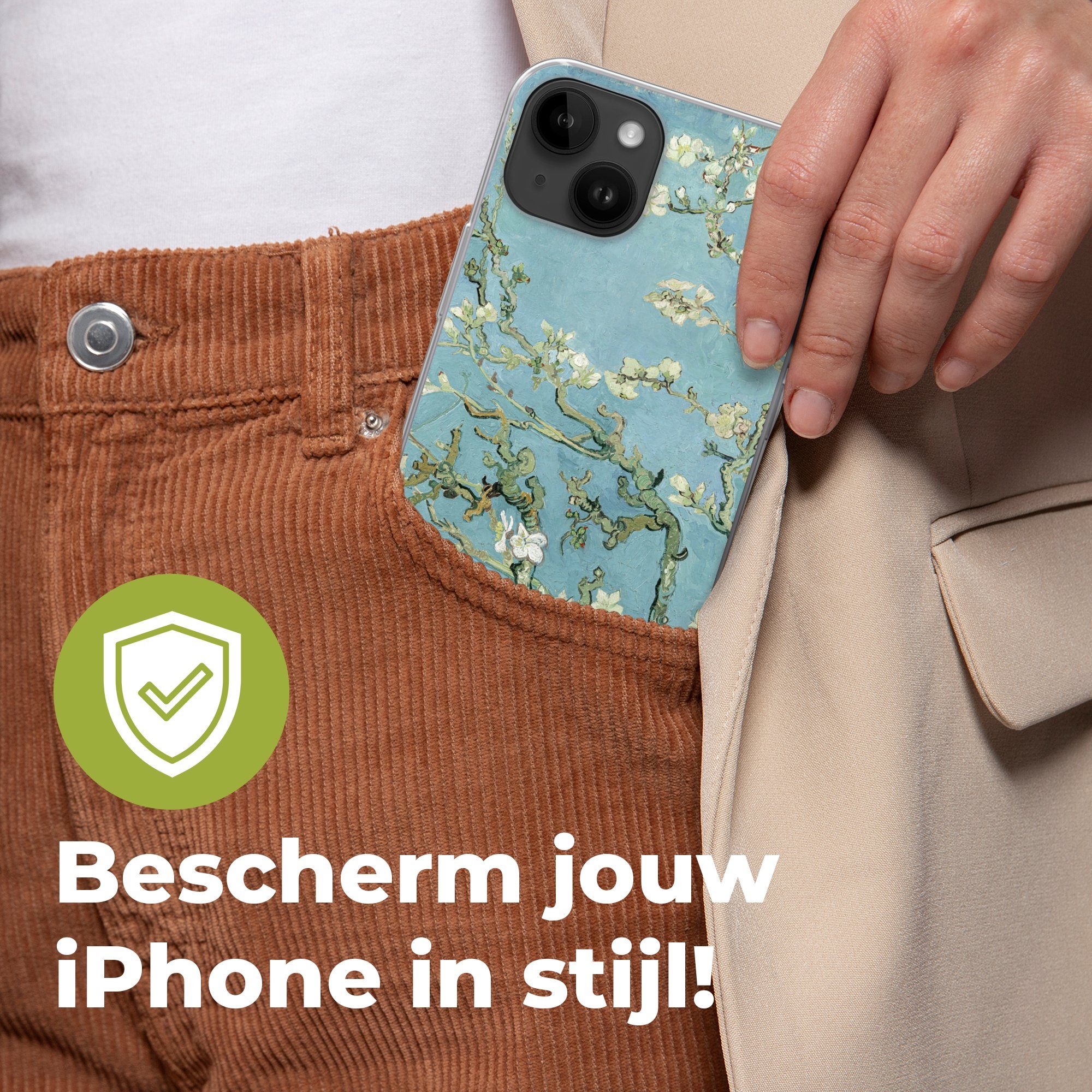 MuchoWow Handyhülle für Apple iPhone 14 Plus Mandelblüte - Van Gogh - Kunst, Smartphone-Bumper, Print, Handy Schutzhülle Dünn
