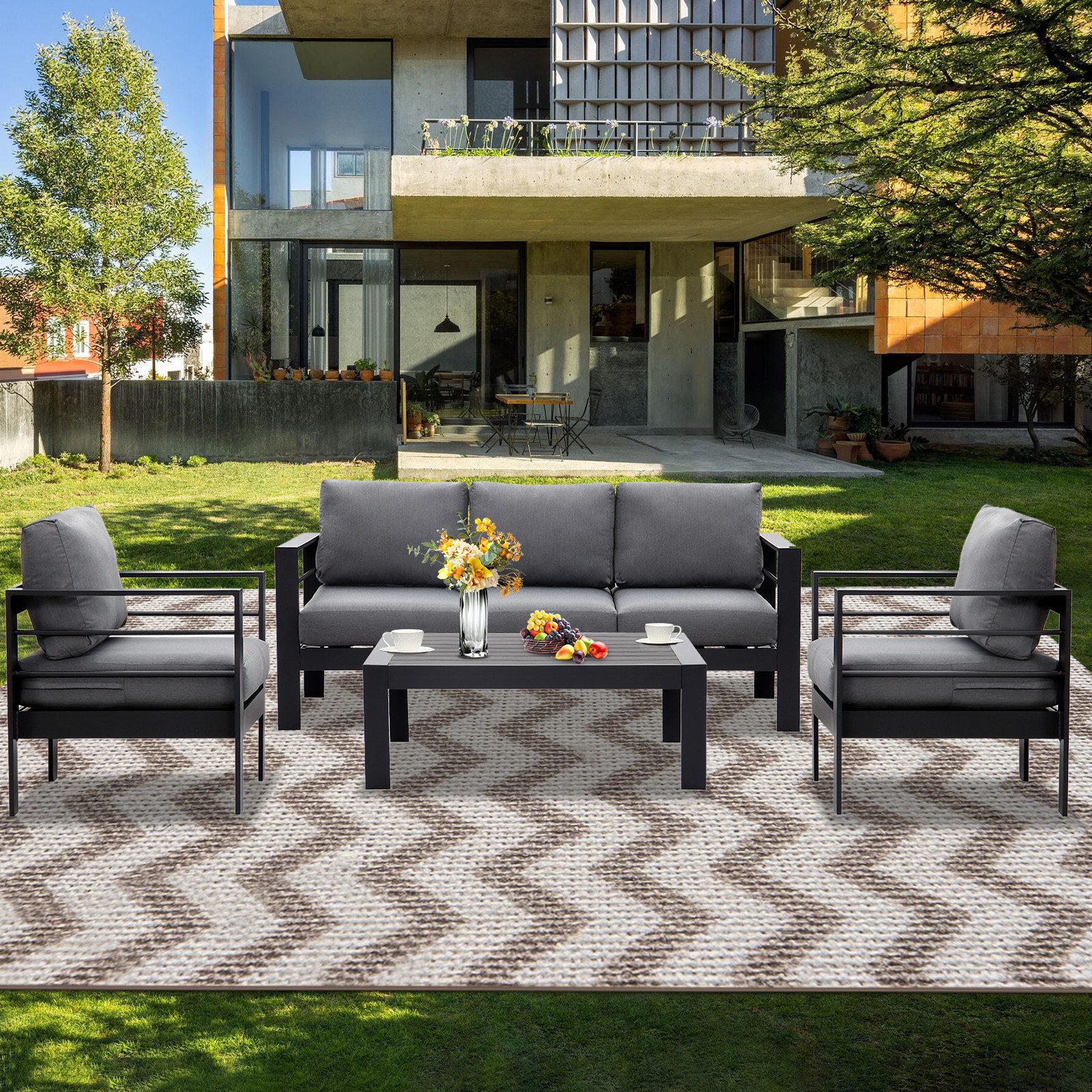 MeXo Gartenlounge-Set Gartenmöbel Set 4-5 Personen günstig online kaufen