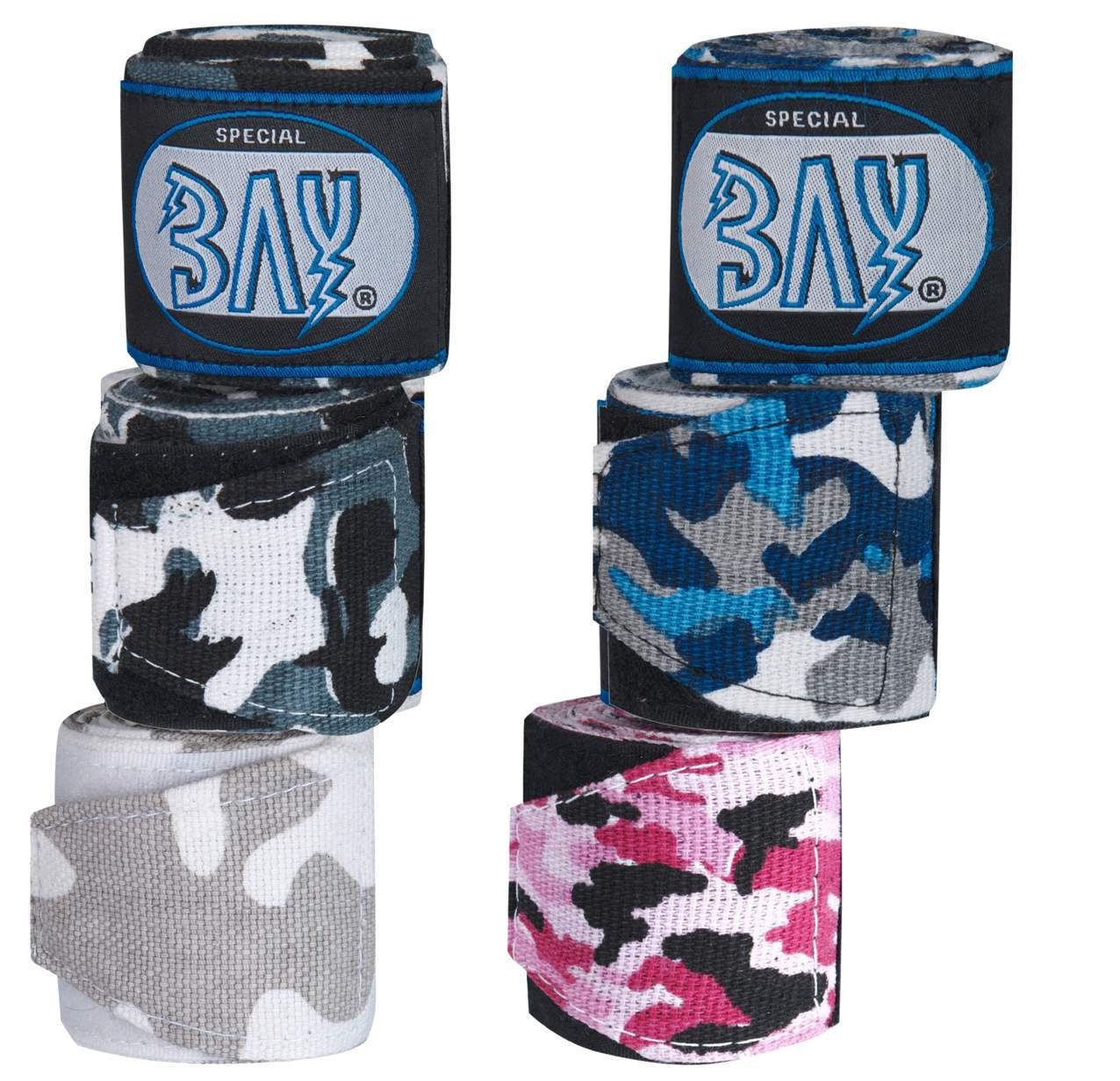 BAY-Sports Boxbandagen Camouflage Box-Bandagen Handbandagen Boxen pink