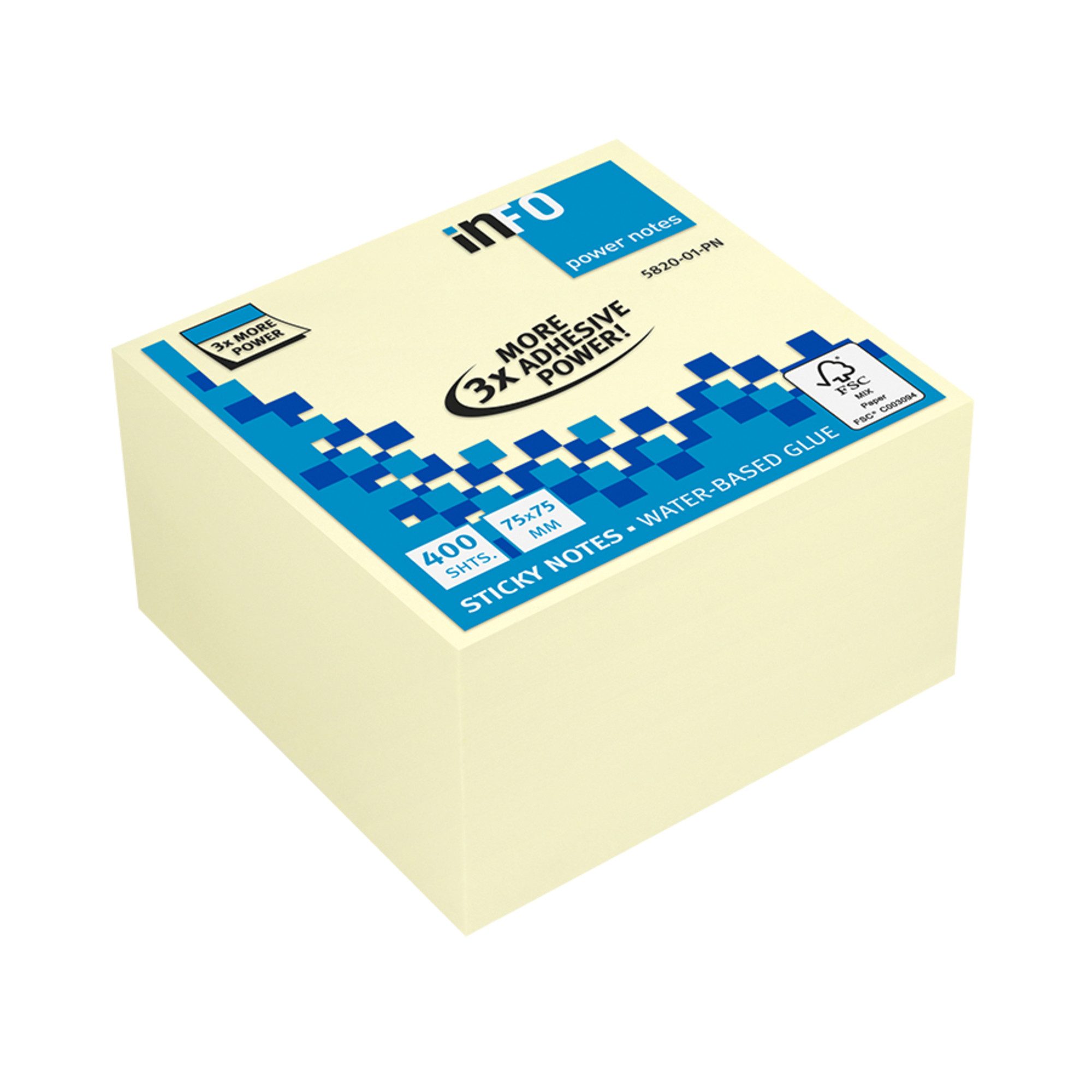 Haftnotizblock Info Haftnotizblock 5820-01-PN 75x75mm 400 Blatt gelb