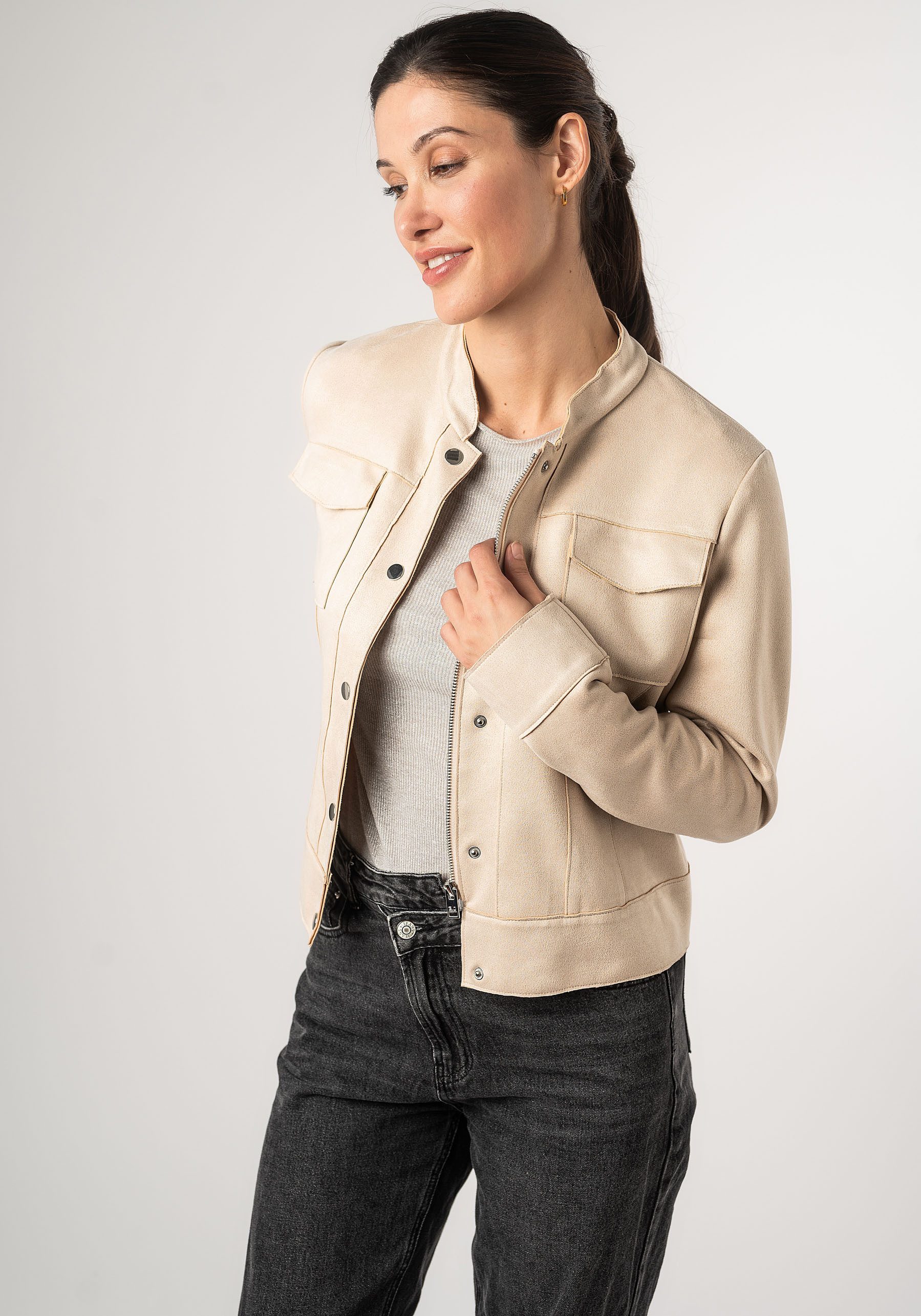 Mauritius Lederimitatjacke 2Wmaryama in Unifarbe günstig online kaufen