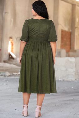 Modabout Abendkleid Damen Midikleid Sommerkleid für große Größen - NELB0553D8848A-Y (1-tlg)