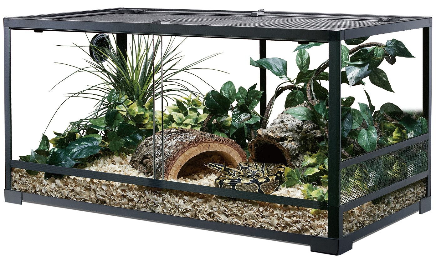 ReptiZoo Terrarium ReptiZoo Glasterrarium (RK0207), mit Schiebetüren, einseitige Seitenbe