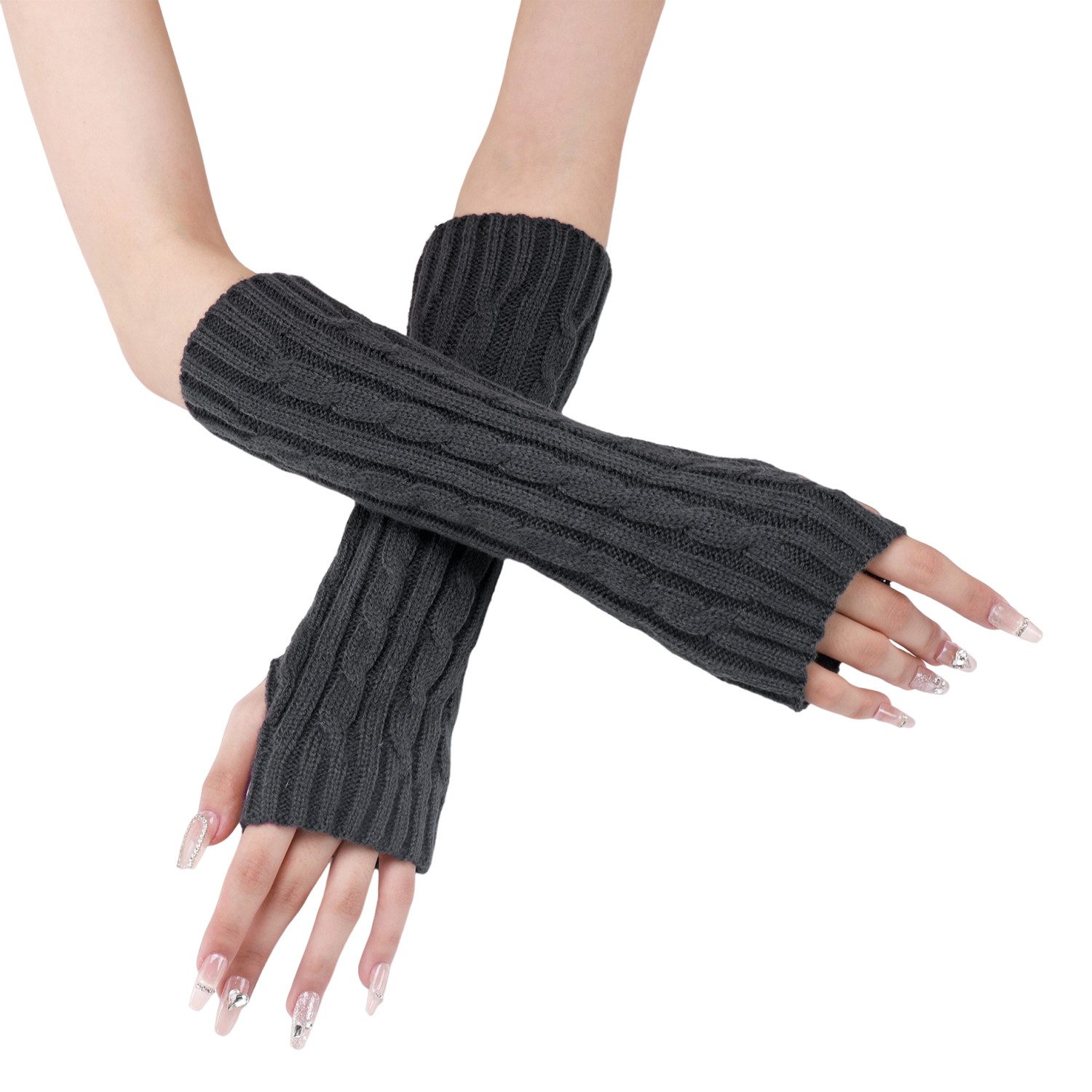 Refttenw Strickhandschuhe Damen Gestrickte Armwärmer Pulswärmer günstig online kaufen