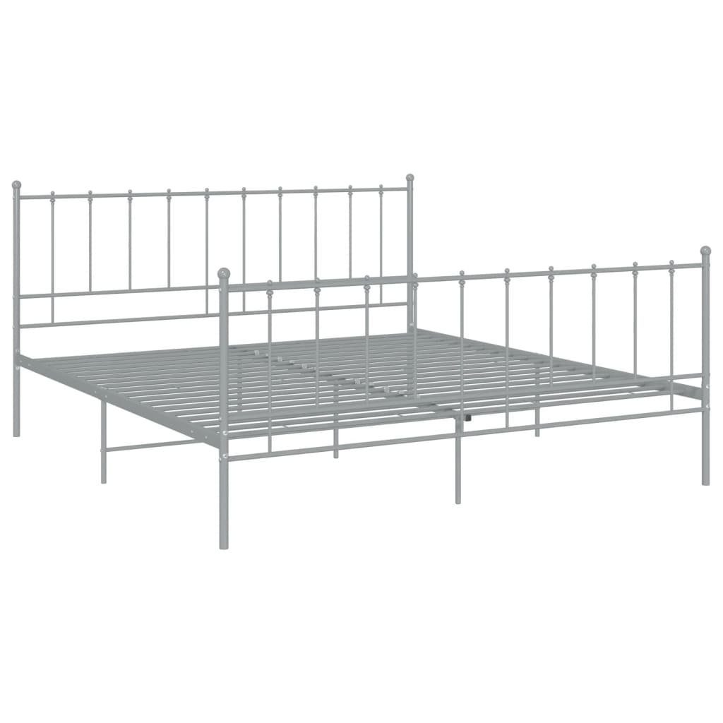 vidaXL Bett Bett Grau Metall 200x200 günstig online kaufen