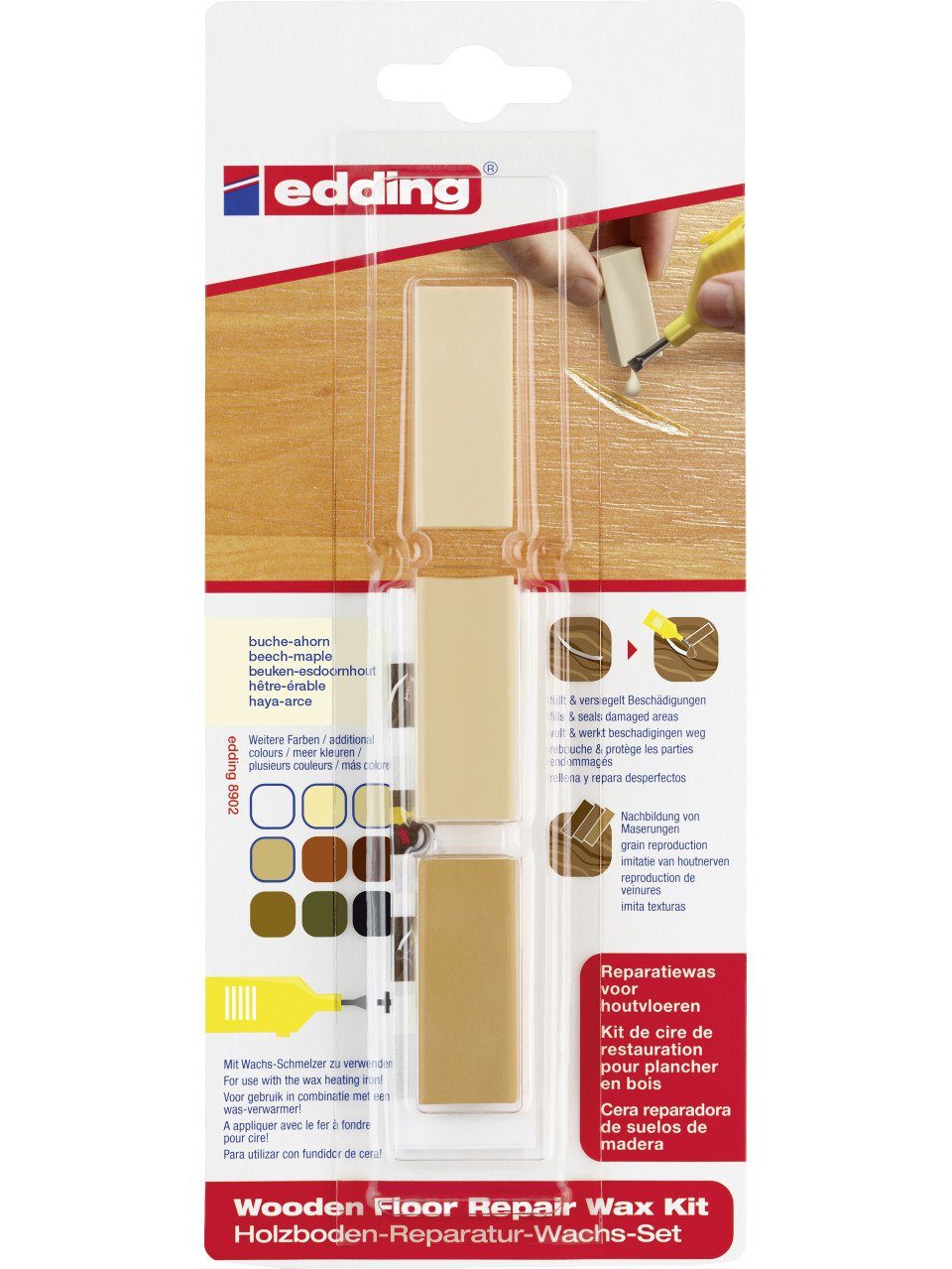 edding Boden-Reparaturset Edding Holzboden-Reparaturwachs-Set 8902 buche-
