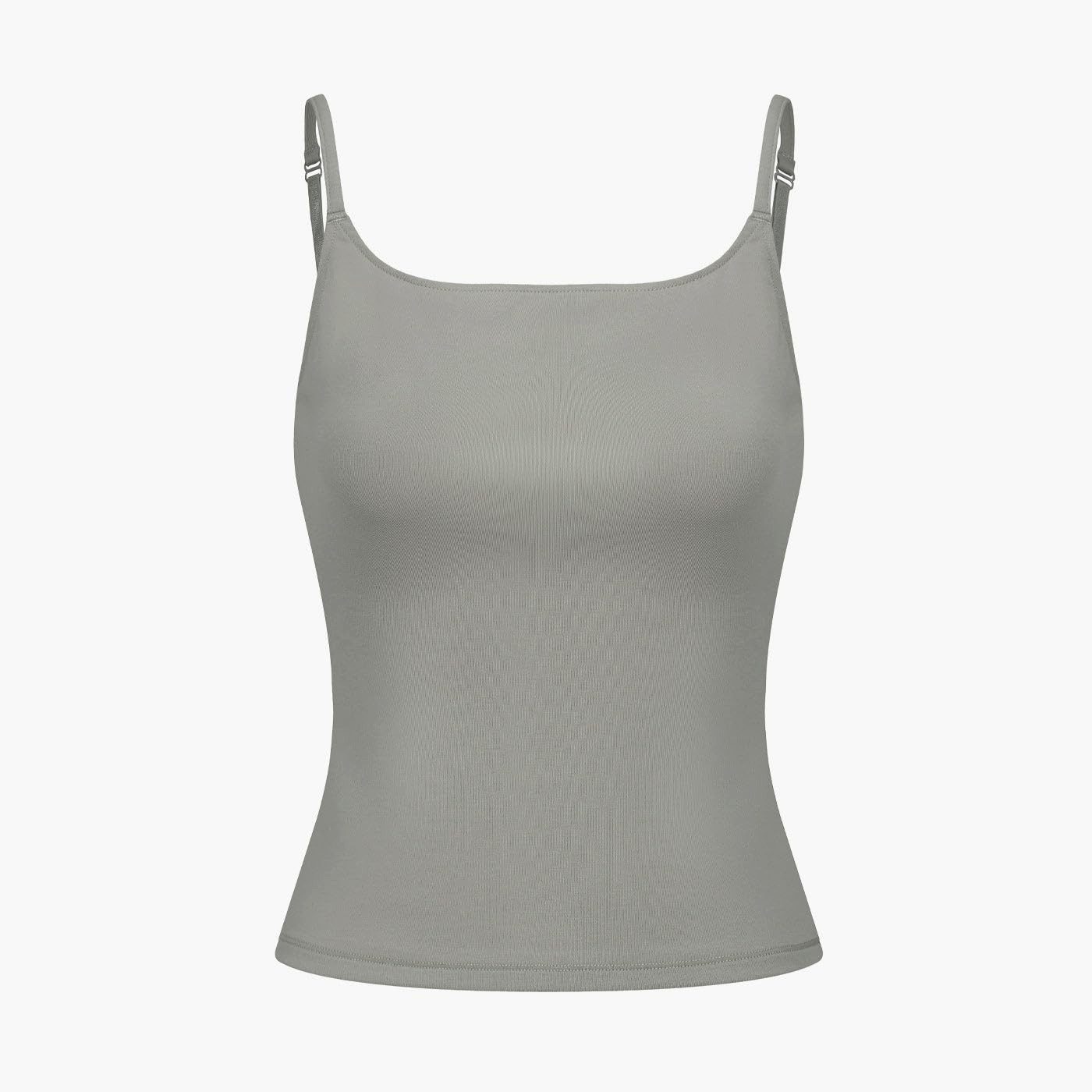 cfab by creamy fabrics Spaghettitop Cotton Cami-Top-Ash Grey-XL (1-tlg) günstig online kaufen