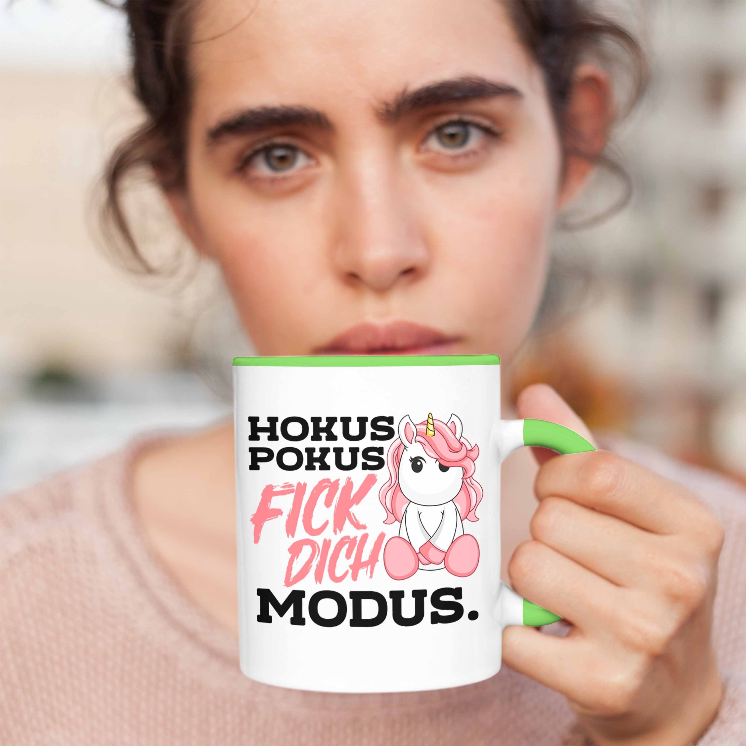 Kollegin Mit Kaffeetasse Tasse Spruch Modus Geschenkidee Tasse Freundin Geschenk Einhorn - F Grün Arbeit Trendation Dich Mama Trendation Frauen Lustige