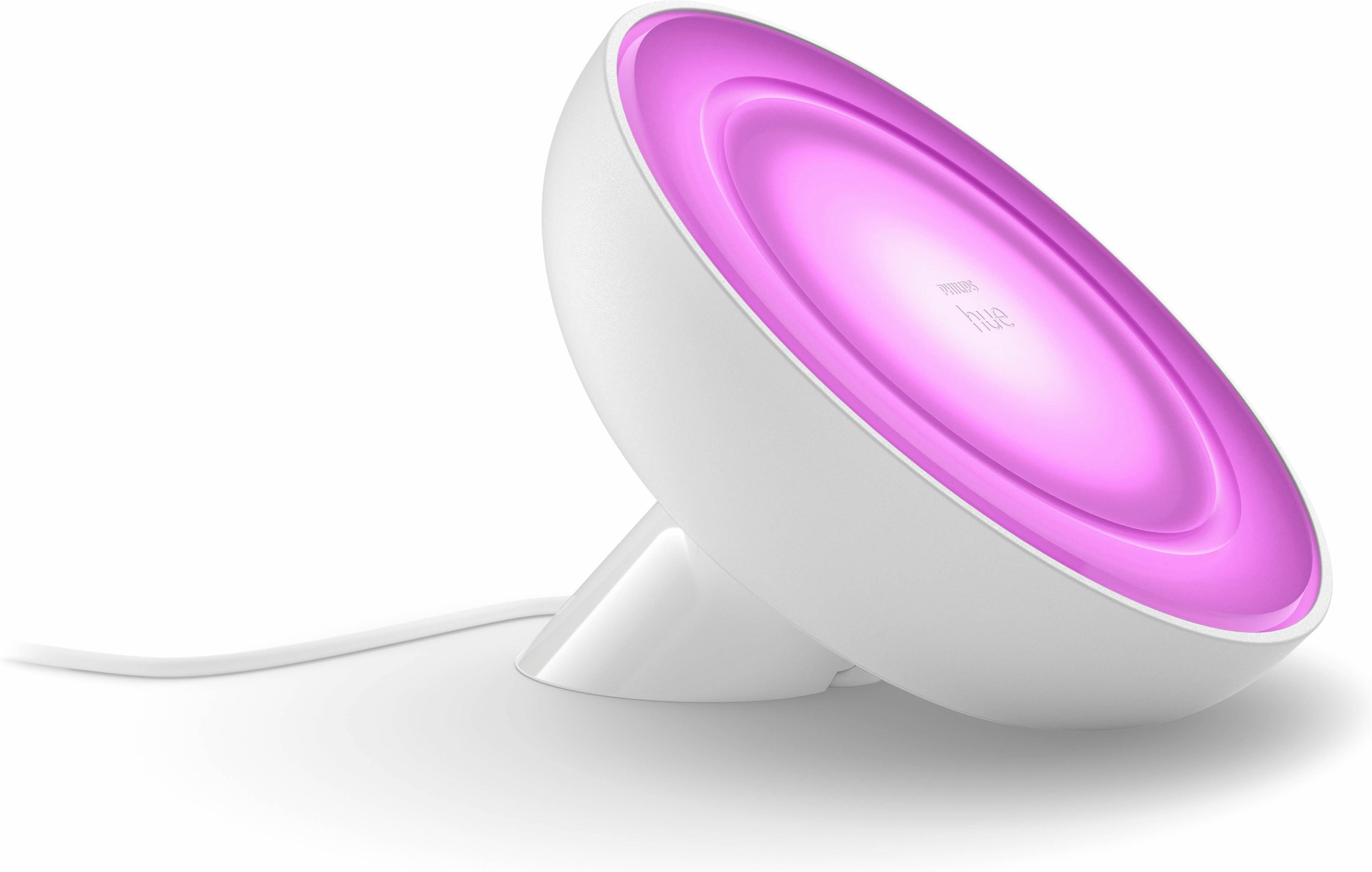 Philips Hue LED Tischleuchte White & Color Ambiance Bloom weiß, Abschaltautomatik, Bluetooth, CCT - über Fernbedienung, Dimmfunktion, Einschlafhilfe, Farbsteuer – Bild 4 von 5