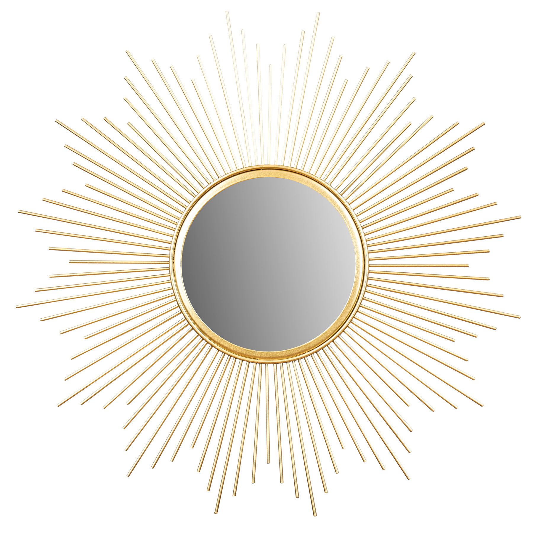 Levandeo® Dekospiegel, Sonnenspiegel Gold Ø 50cm Metall Deko Goldene Sonne Spiegel