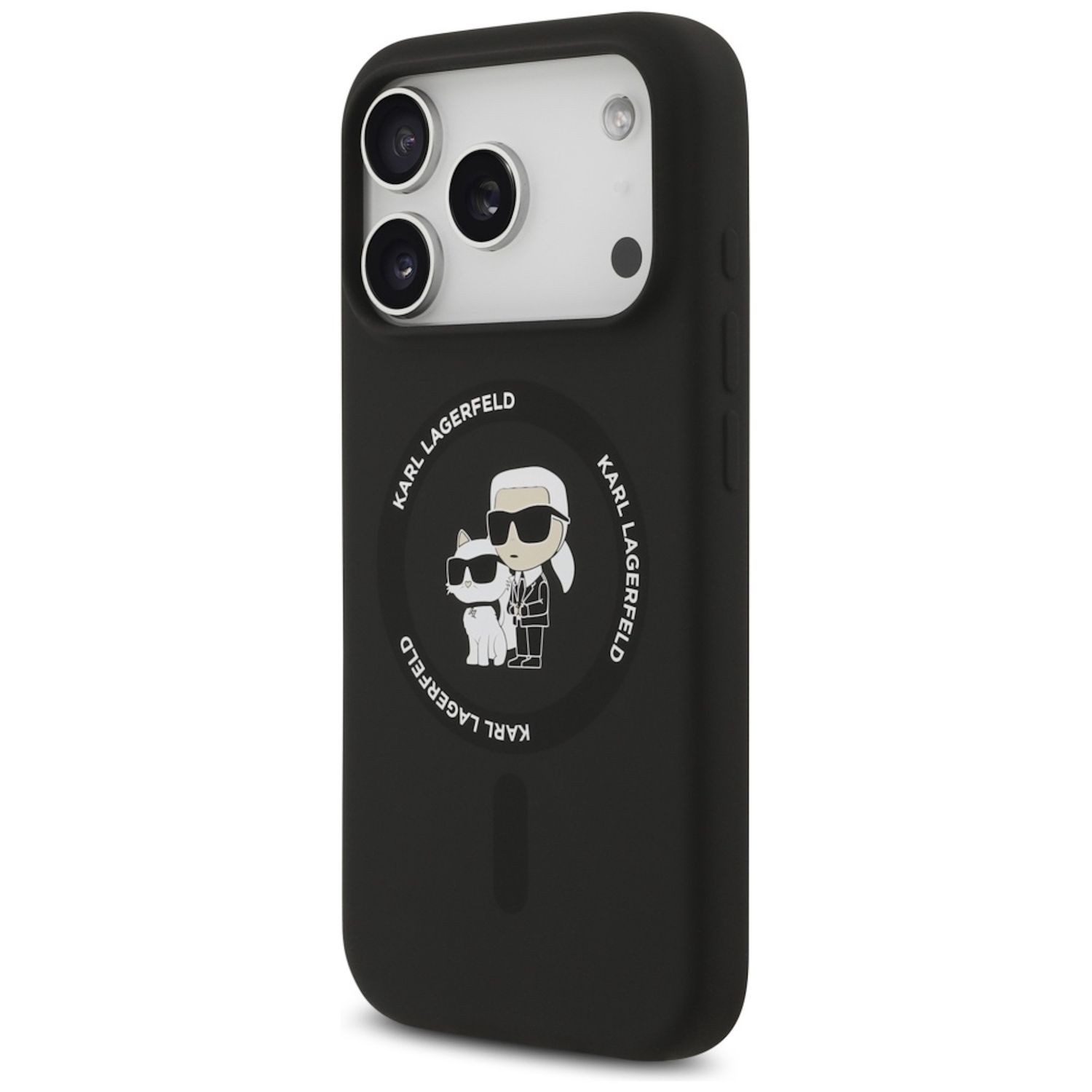 KARL LAGERFELD Smartphone-Hülle Karl Lagerfeld Apple iPhone 17 Pro Silic. Karl&Choupette Ring MagSafe