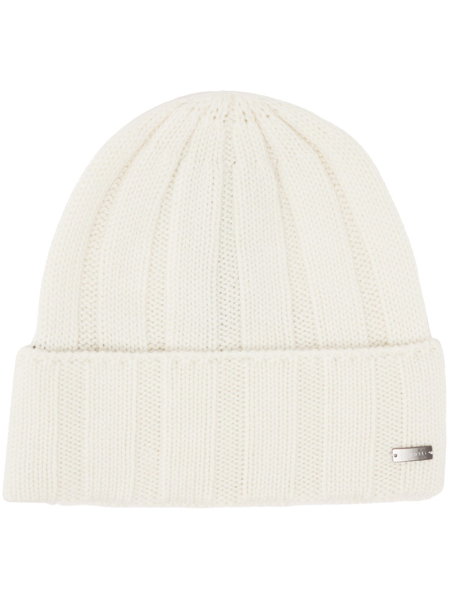 bugatti Strickmütze Einfarbige bugatti Beanie mit Fleece-Fütterung