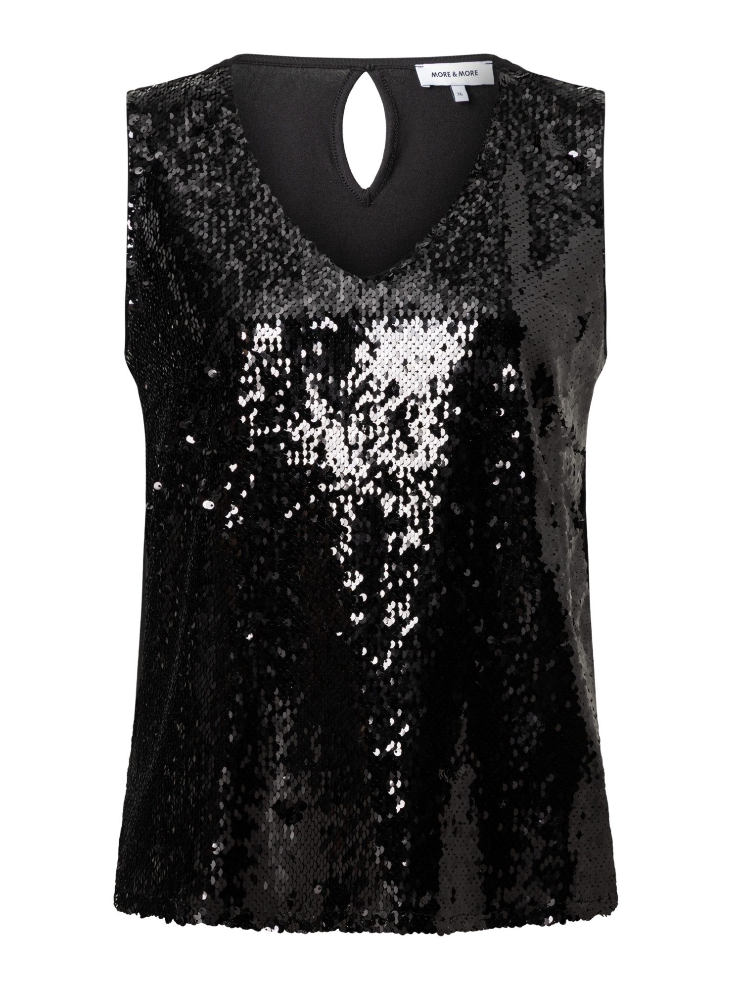 MORE&MORE Shirttop glitzerndes Pailletten-Top, Jerseyrücken günstig online kaufen