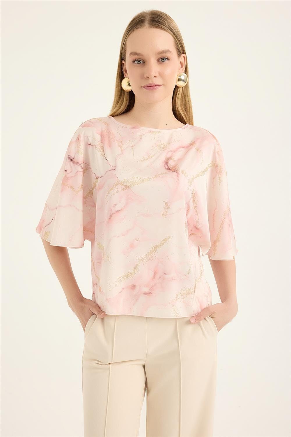 HomeStore Blusentop Zerrissenes Denim-Top