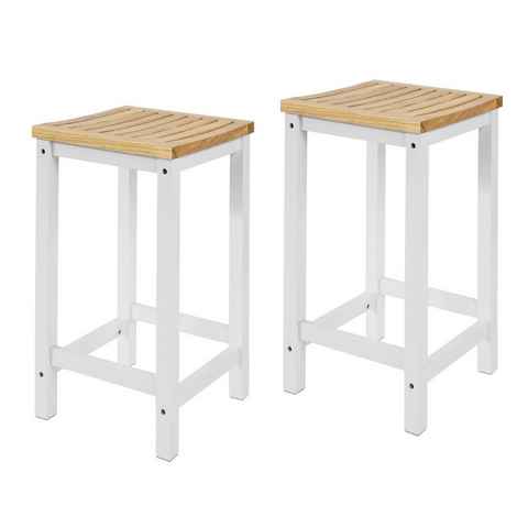 SoBuy Küchenstuhl FST29-WNx2 (2 St), 2er Set Stuhl Holzstuhl Essstuhl Hocker zum Küchenwagen