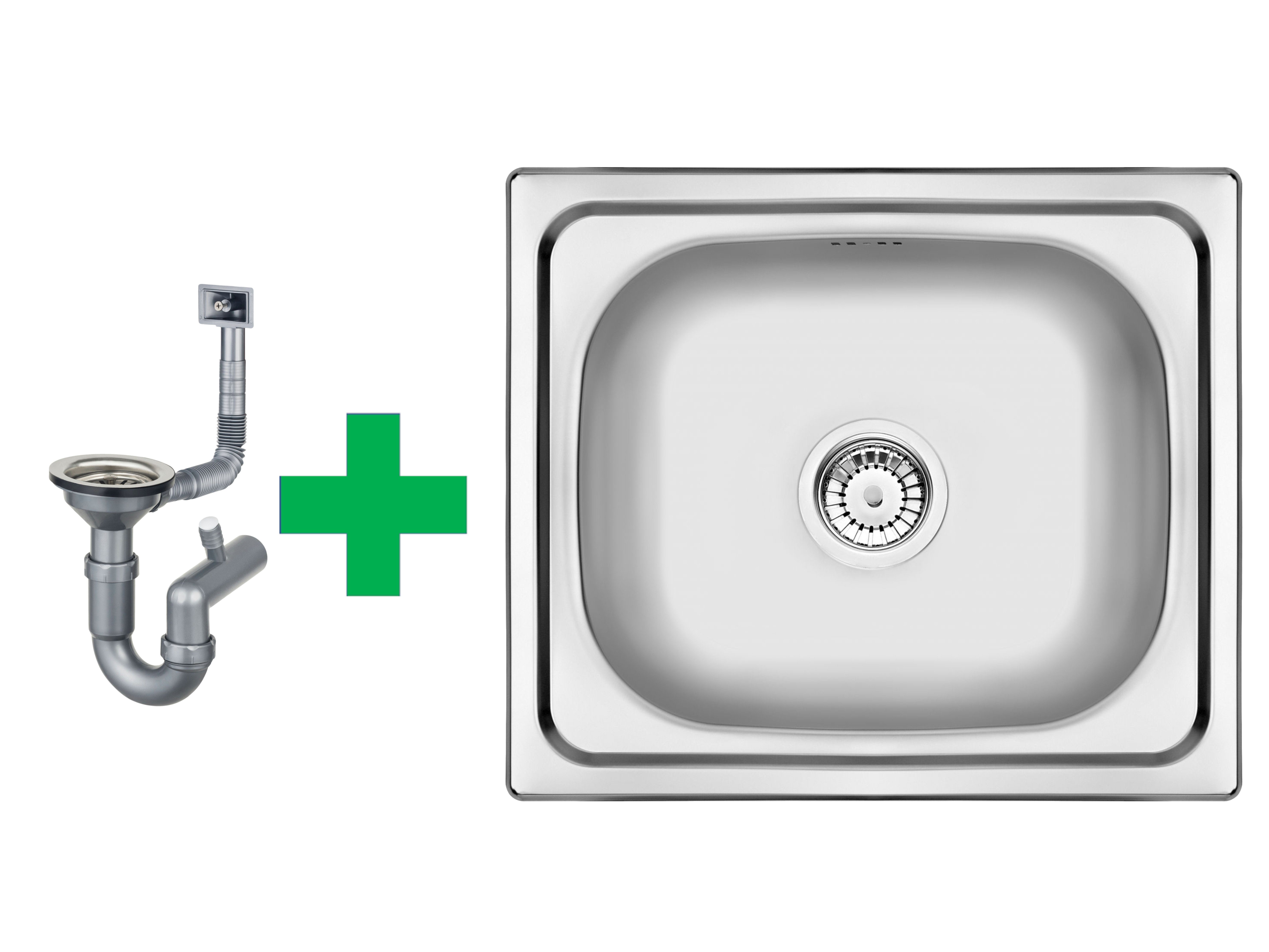 Faizee Möbel Edelstahlspüle Edelstahl Einbauküchenspüle Spülbecken verschiedene Modelle Siphon, Eckig, 48/17.5 cm