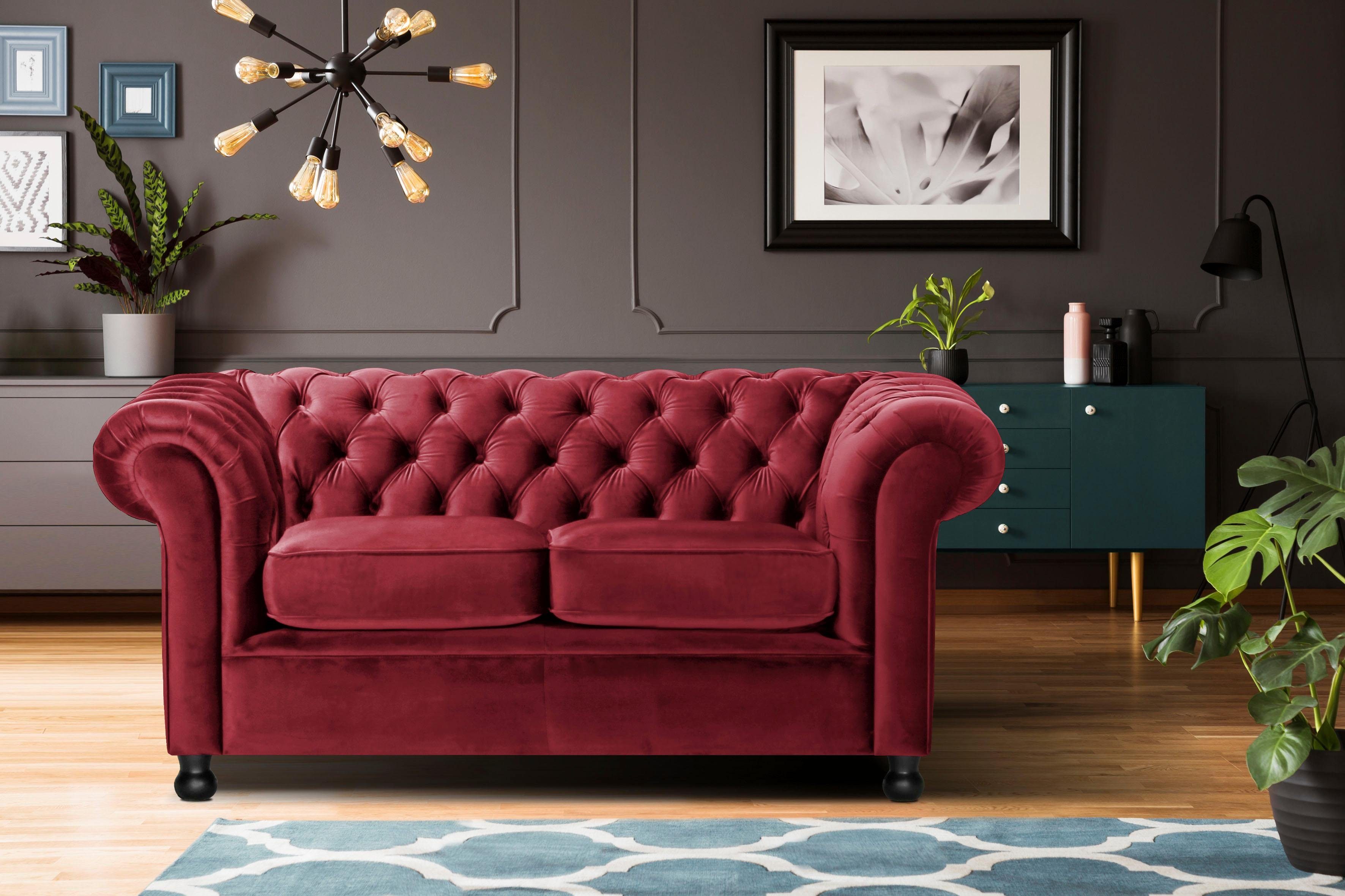 Home affaire Chesterfield-Sofa Chesterfield Home 2-Sitzer, günstig online kaufen