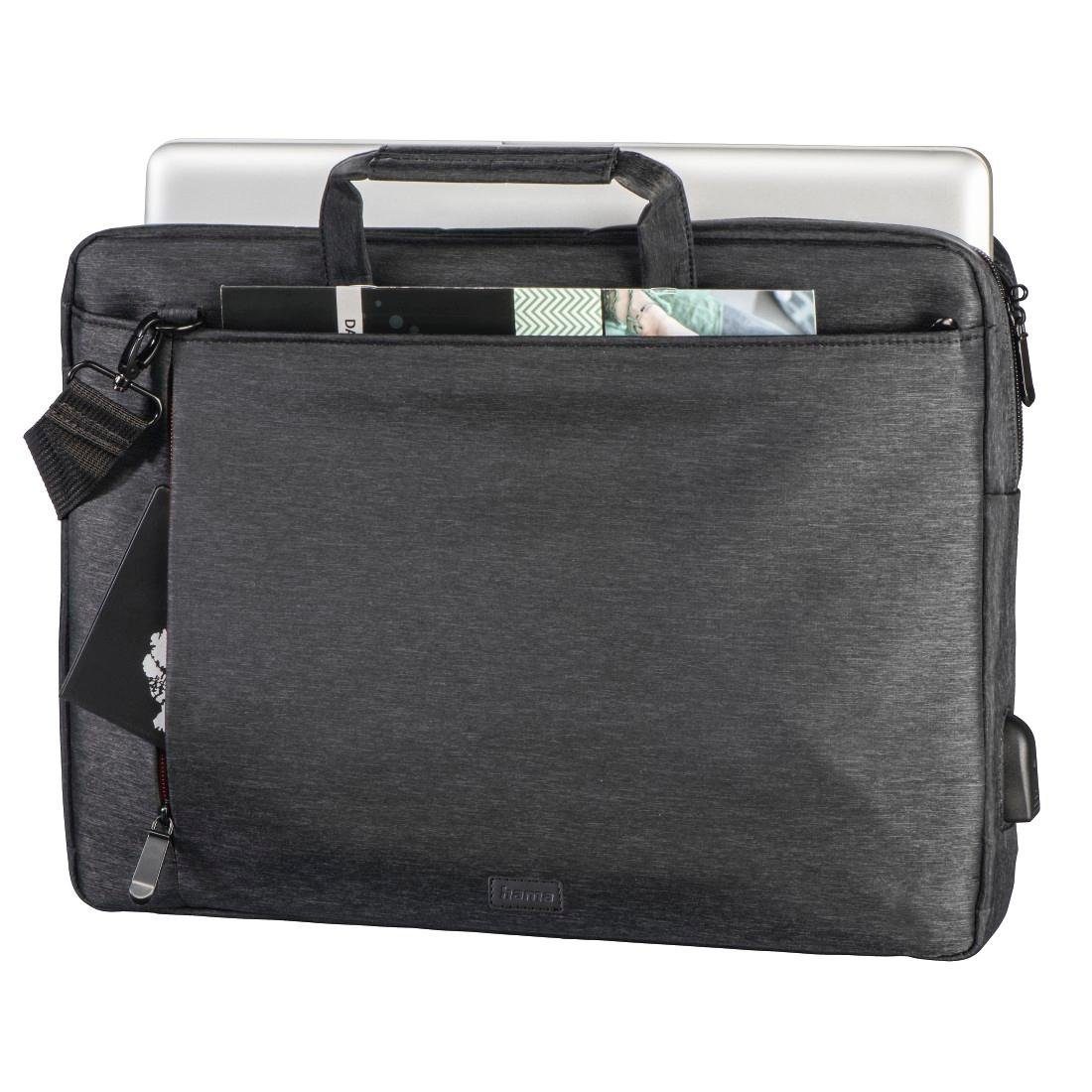 Hama Laptoptasche Laptop-Tasche Manchester Schwarz 40cm 15,6" Tasche bis Notebook