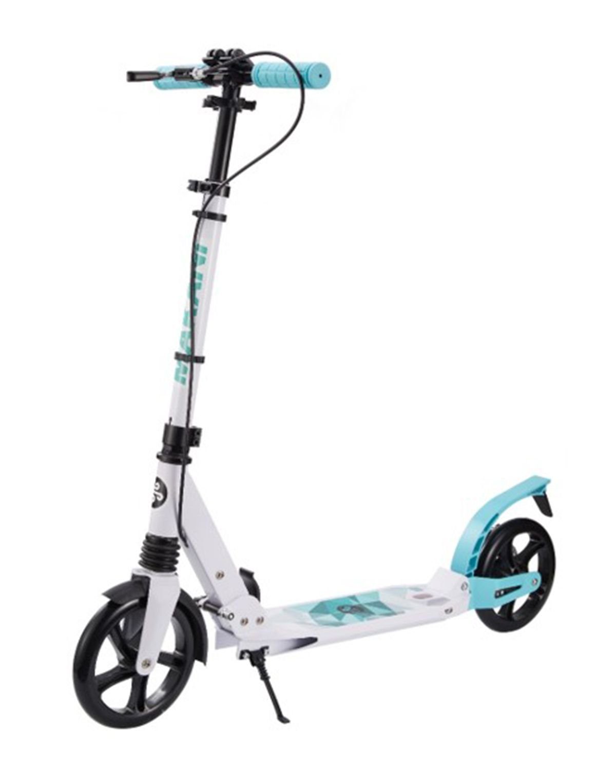 Aluminium Seitenständer, Makani blau Cityroller Scooter ABEC7-Lager, Handbremse, klappbar, Lunox