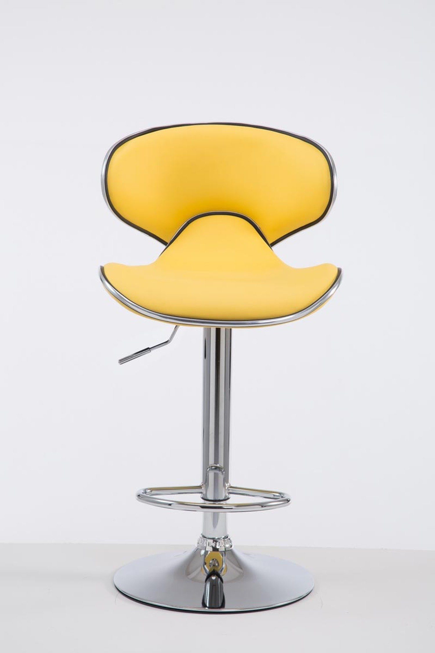Sitzfläche: - chrom Kunstleder höhenverstellbar Küche), Las-Palmas Rückenlehne TPFLiving Gelb für - - Theke Barhocker hoher Hocker - 360° drehbar Metall & Gestell: (mit