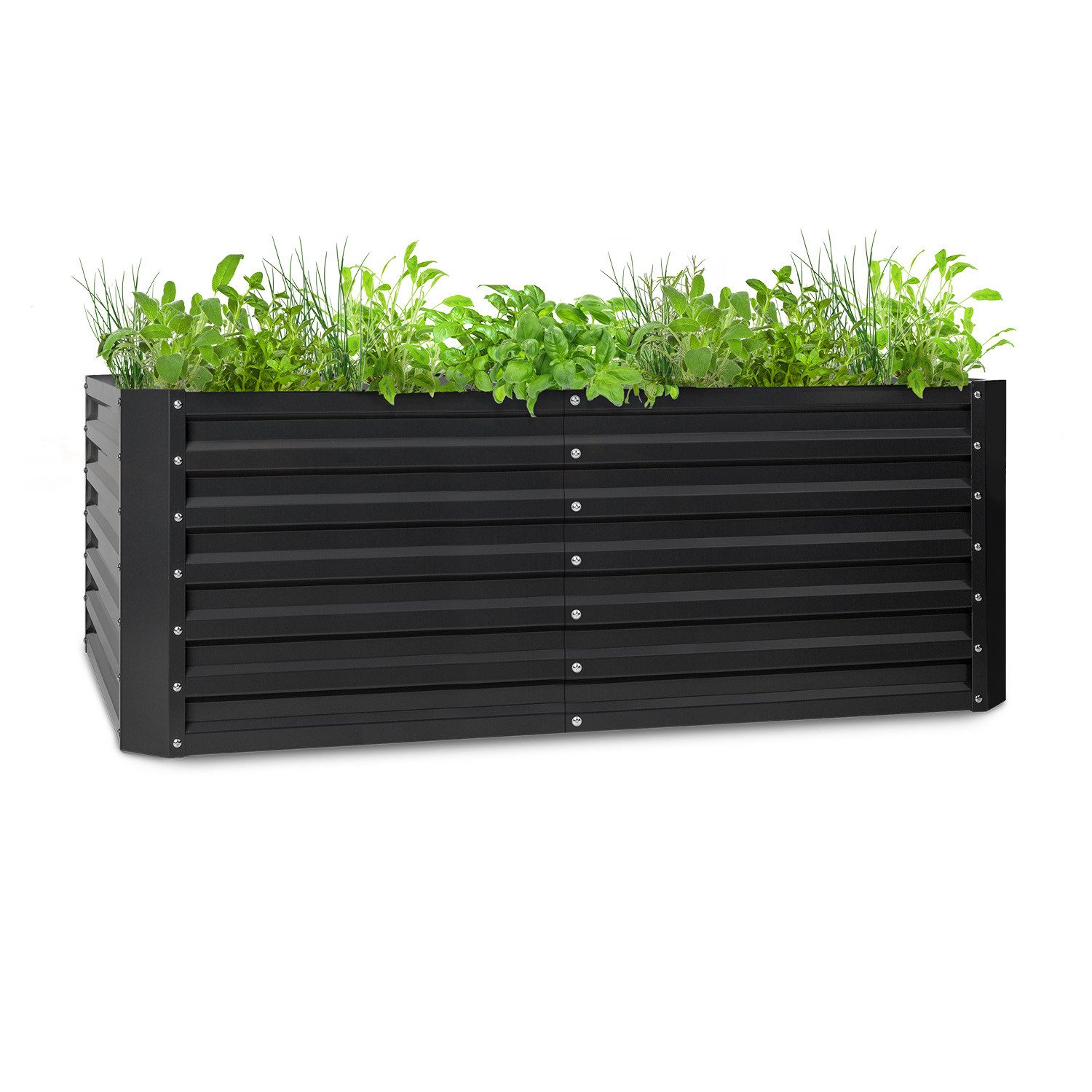 blumfeldt Blumentopf High Grow Straight, Hochbeet Metall Balkon Pflanzkasten Pflanzkübel Blumenkasten