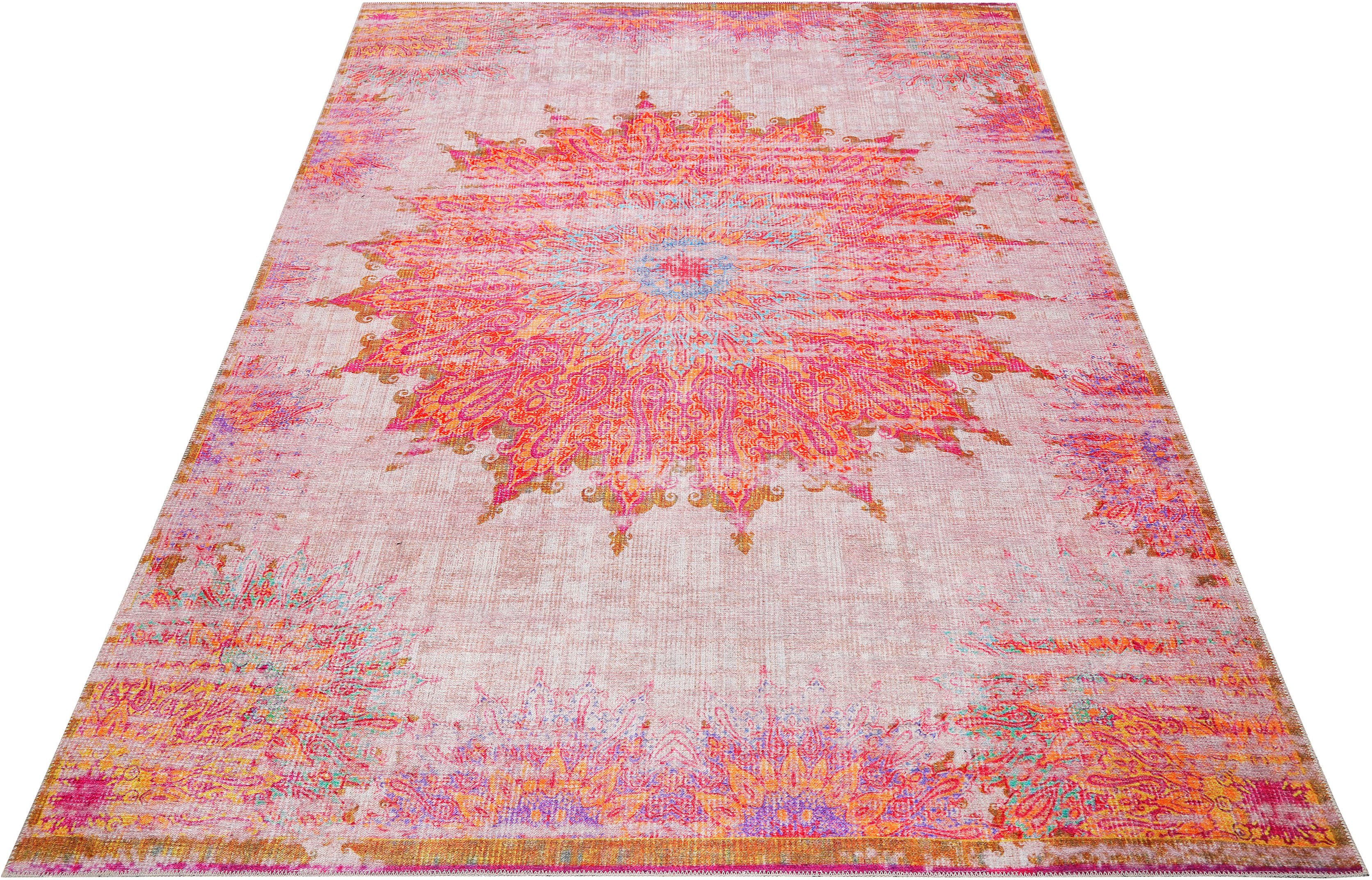 Wecon home Teppich Sunkissed, rechteckig, Höhe: 6 mm, Vintage Look, Flachgewebe, Wohnzimmer