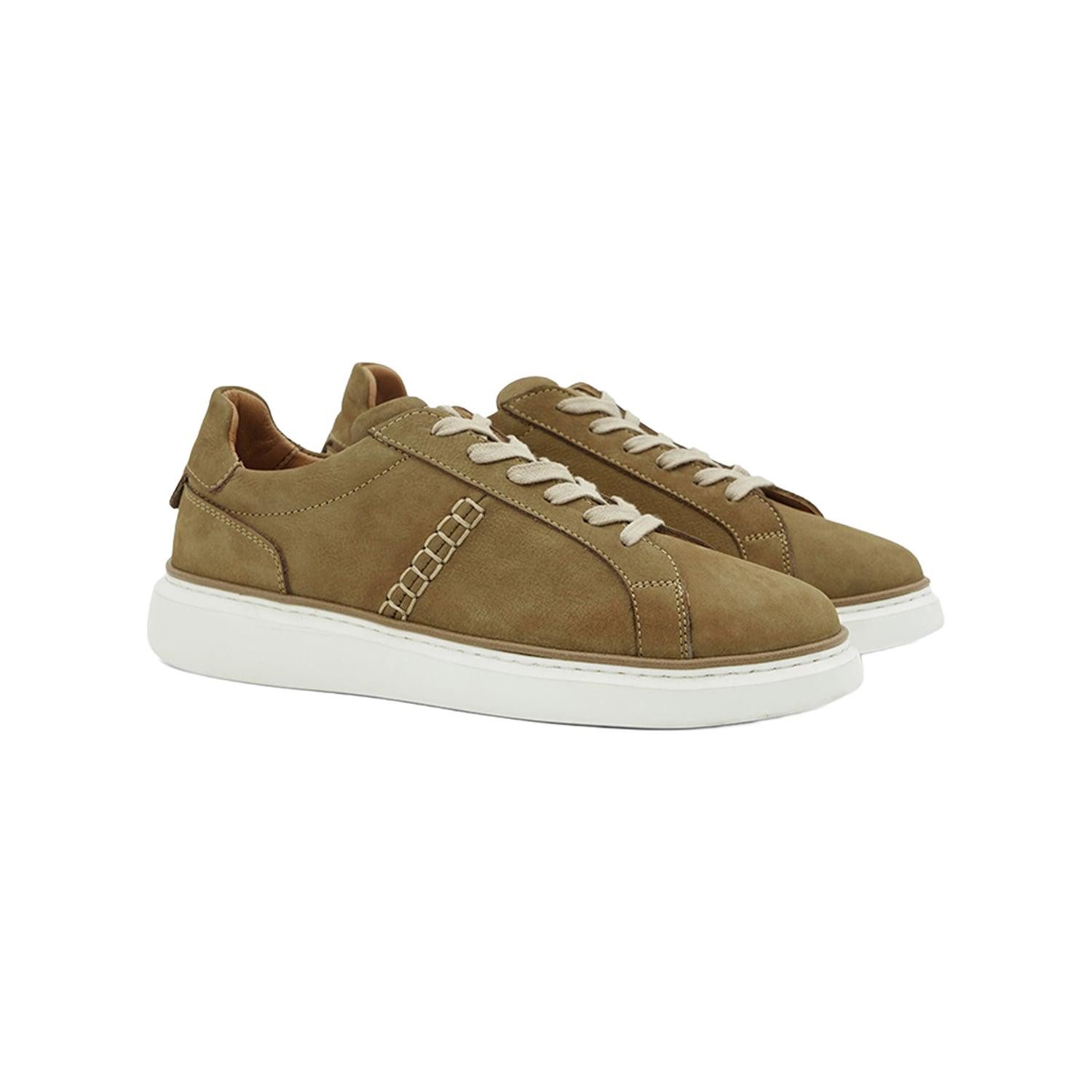 Desa DESA Herren-Sneaker aus Wildleder mit Schnürung und weißer Sohle Sneaker