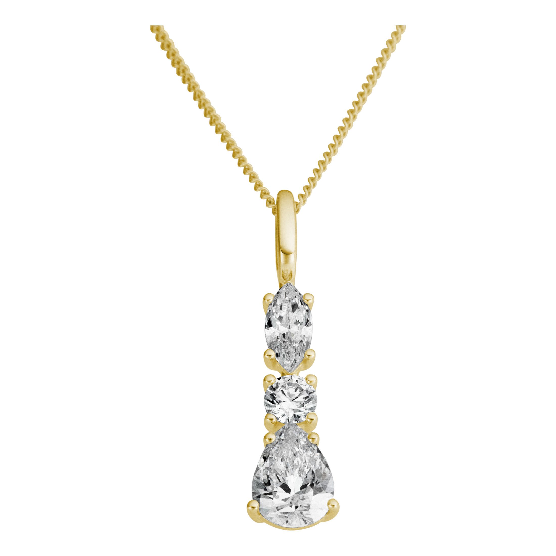 Firetti Kettenanhänger Schmuck Geschenk Gold 375 Halsschmuck Anhänger Fantasie, mit Zirkonia (synth)