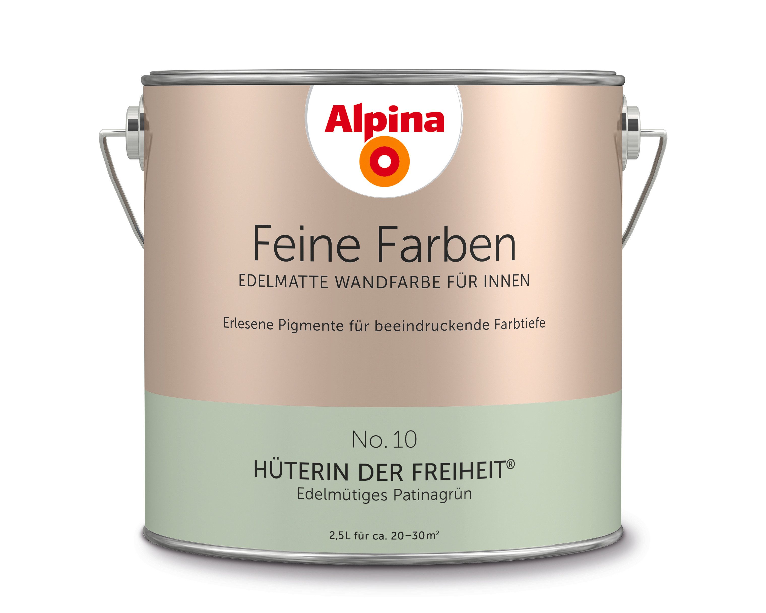 Wandfarbe Alpina Feine Farben edelmatt 2,5 Liter - Farbfamilie Grün