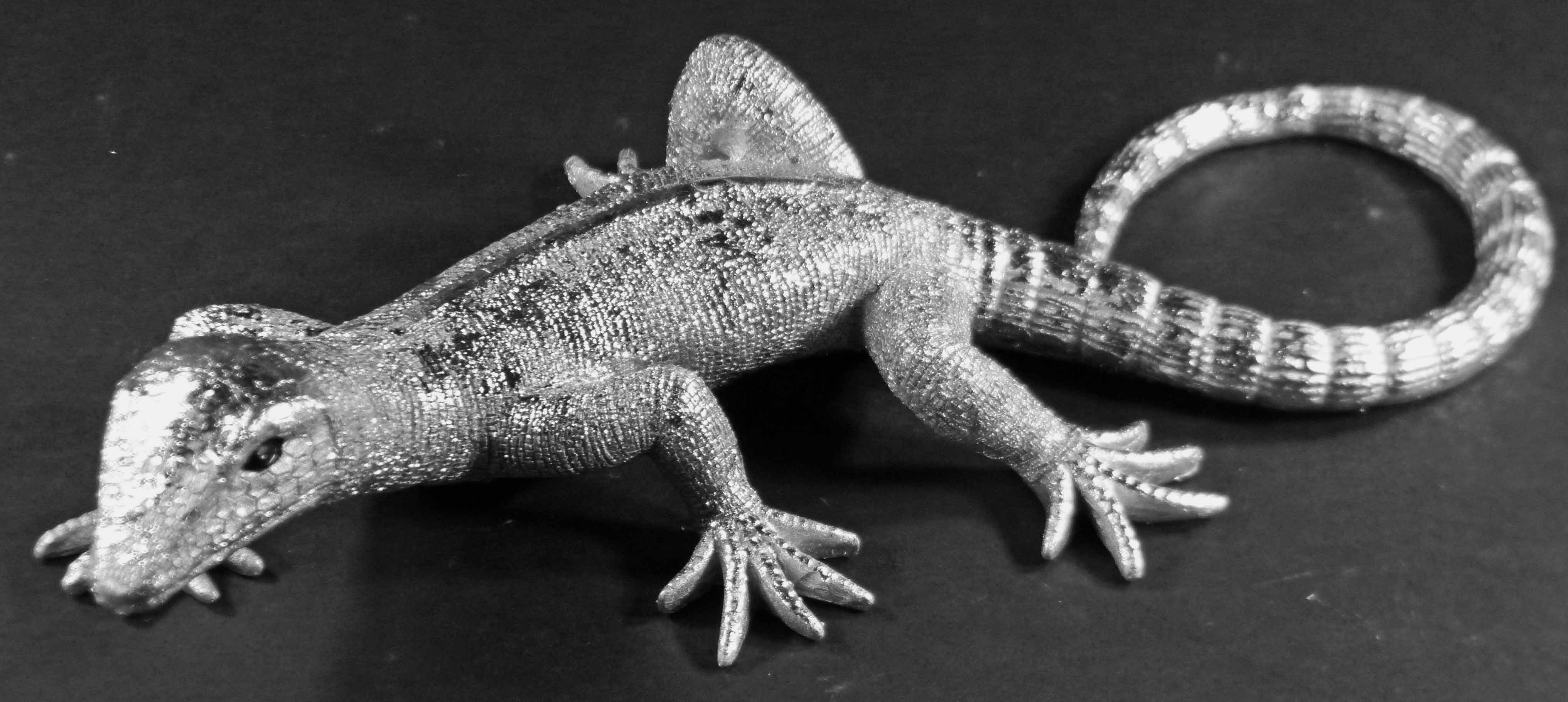GlasArt Tierfigur Dekofigur Echse Eidechse Geckos 2er Set klein/groß silber (2er Set, 2 St., 2tlg), 100% Polyresin