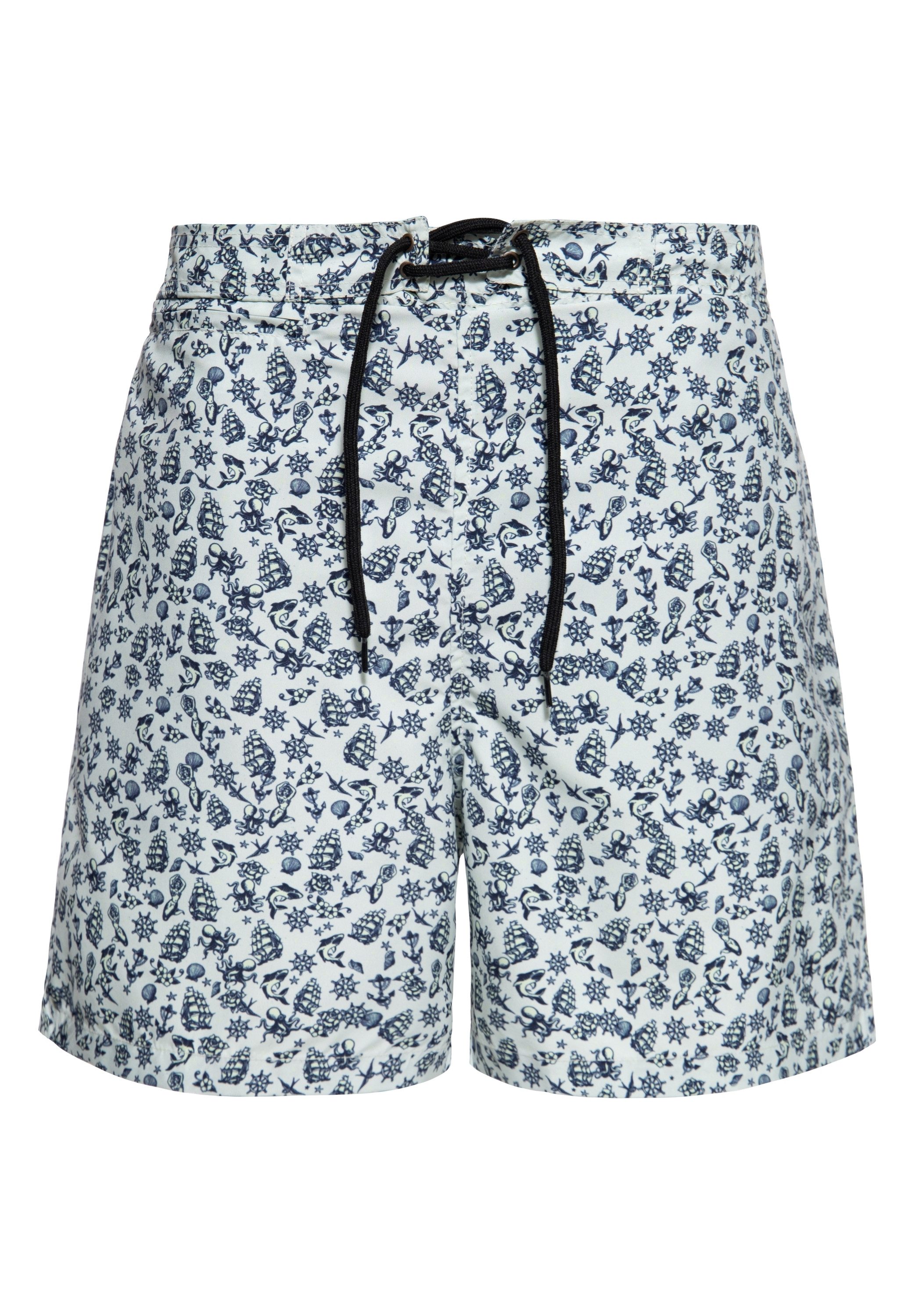 KingKerosin Badeshorts Sailor mit Oldschool-Sailor-Motiven günstig online kaufen
