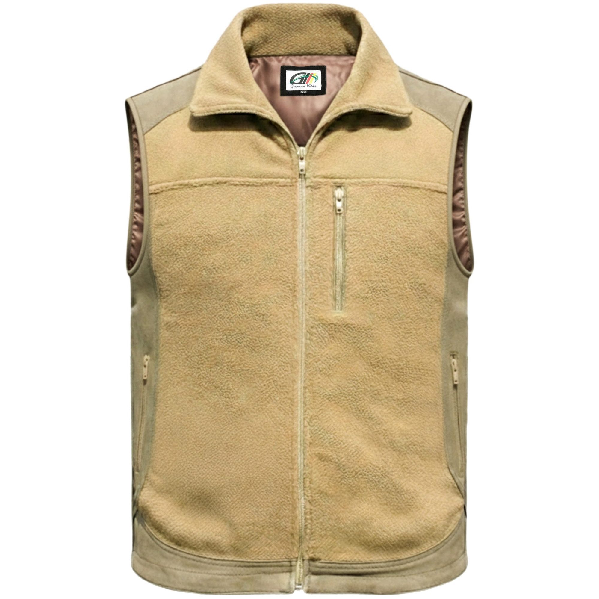 German Wear Jagdweste GW6511 Braun Jagdweste Fleece weste Braun