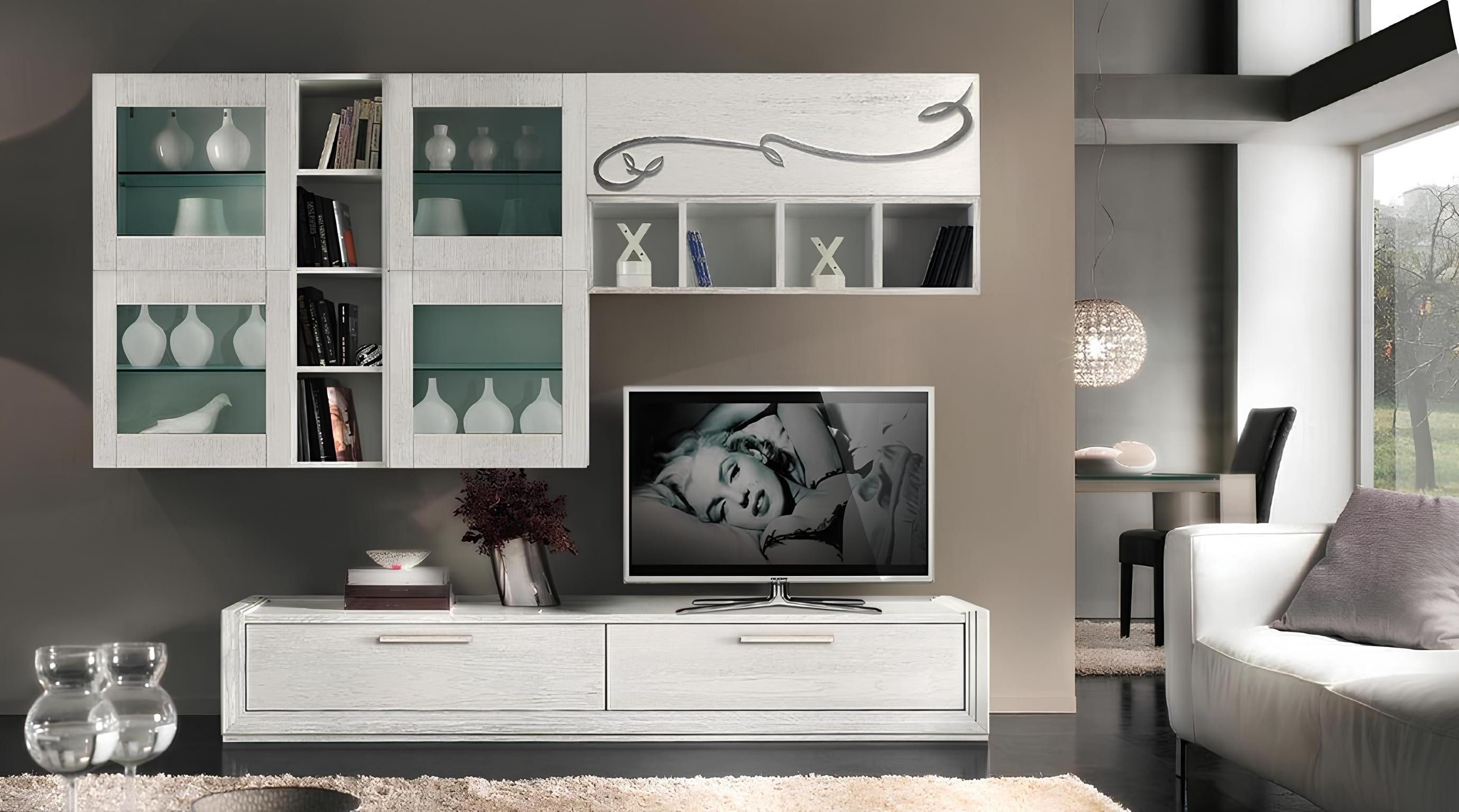Xlmoebel Wohnwand rtv Wohnwand mit modernem Design und viel Stauraum, (Wohnwand), Hergestellt in Europa